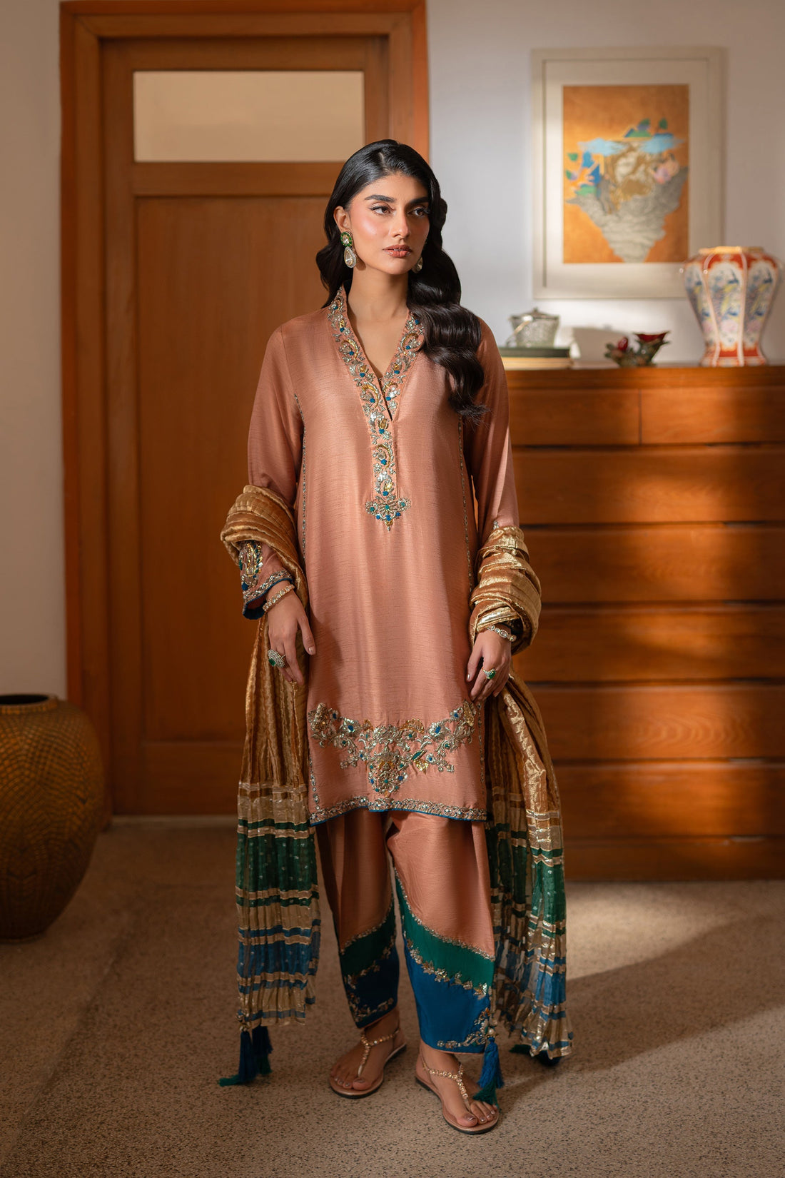Ammara Khan | Ronaq Luxury Formals | Classic Mukesh Beauty Set (D-09) by Ammara Khan - Designer Dress - Type: Ladies Clothes - Available at Sana Yasir - 100% Original