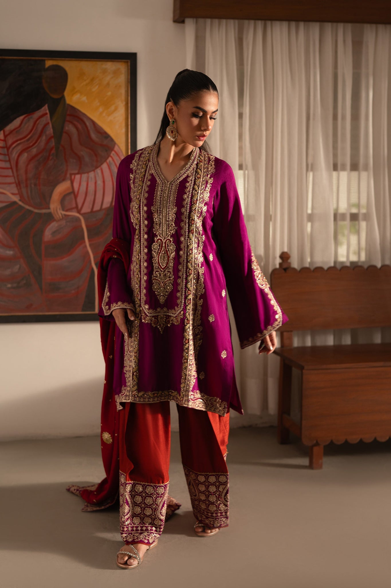Ammara Khan | Ronaq Luxury Formals | Eastern Boho Glam Set (D-07) by Ammara Khan - Designer Dress - Type: Ladies Clothes - Available at Sana Yasir - 100% Original