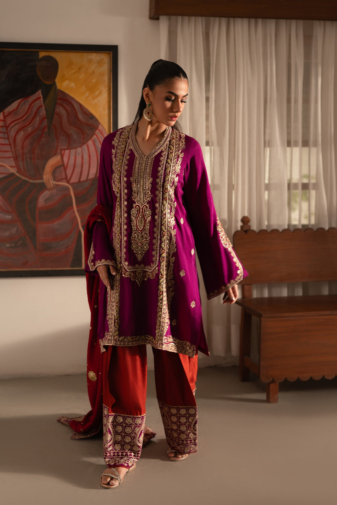 Ammara Khan | Ronaq Luxury Formals | Eastern Boho Glam Set (D-07) by Ammara Khan - Designer Dress - Type: Ladies Clothes - Available at Sana Yasir - 100% Original