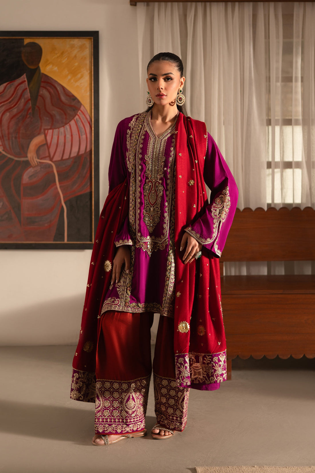 Ammara Khan | Ronaq Luxury Formals | Eastern Boho Glam Set (D-07) by Ammara Khan - Designer Dress - Type: Ladies Clothes - Available at Sana Yasir - 100% Original