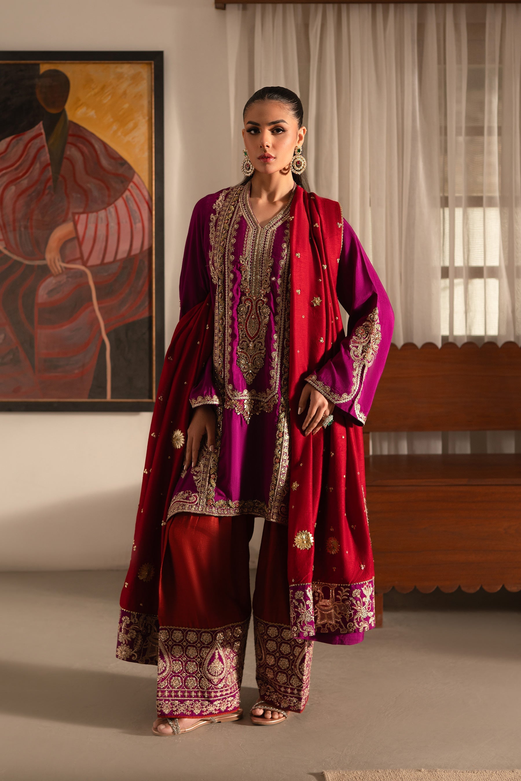 Ammara Khan | Ronaq Luxury Formals | Eastern Boho Glam Set (D-07) by Ammara Khan - Designer Dress - Type: Ladies Clothes - Available at Sana Yasir - 100% Original