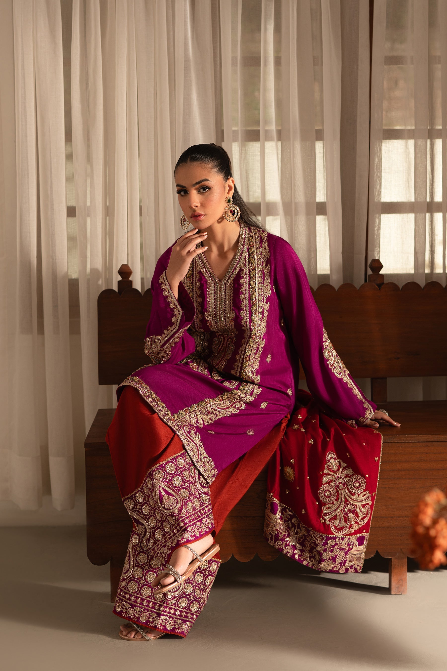 Ammara Khan | Ronaq Luxury Formals | Eastern Boho Glam Set (D-07) by Ammara Khan - Designer Dress - Type: Ladies Clothes - Available at Sana Yasir - 100% Original