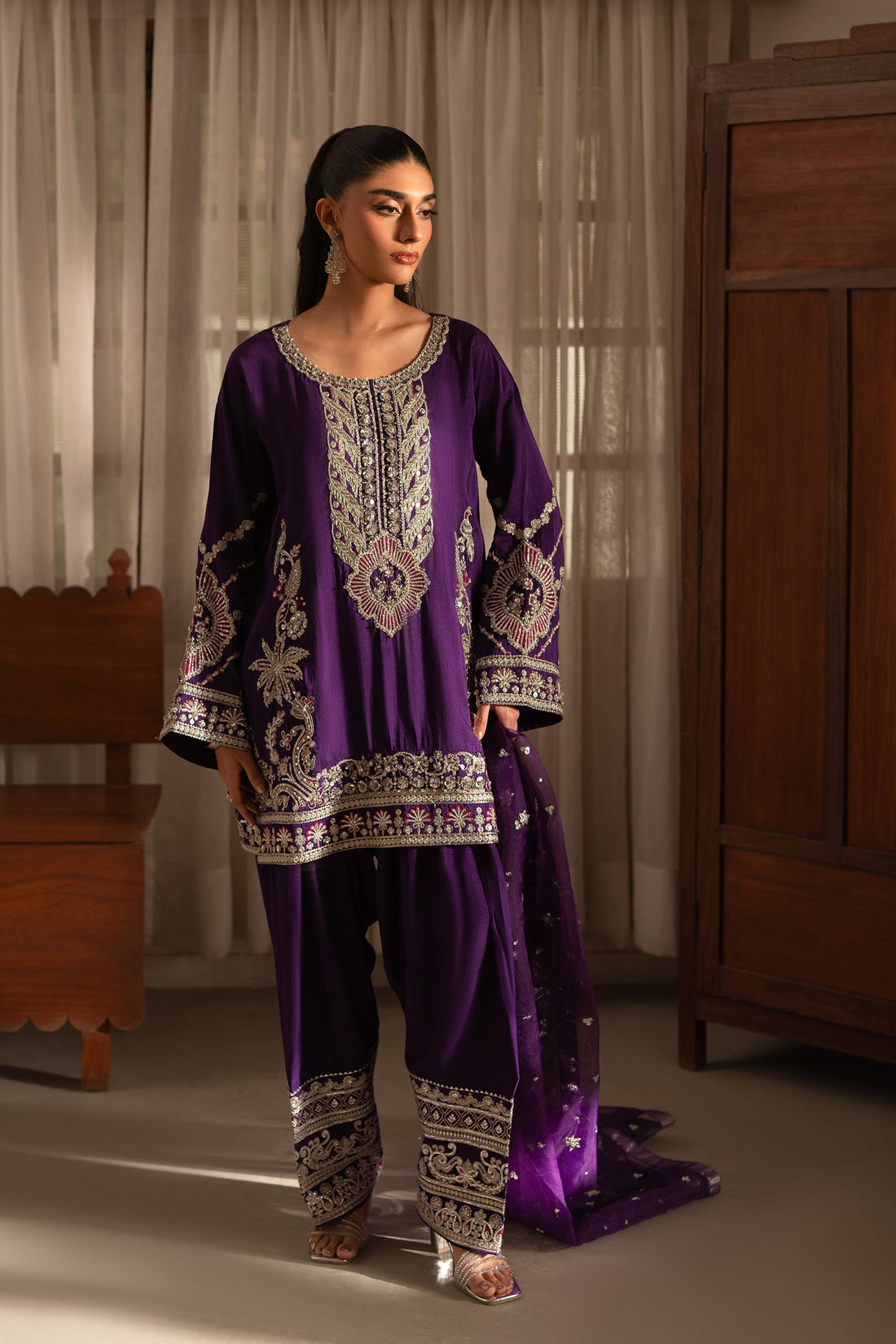 Ammara Khan | Ronaq Luxury Formals | Luxe Kurta Shalwar Set (D-08) by Ammara Khan - Designer Dress - Type: Ladies Clothes - Available at Sana Yasir - 100% Original