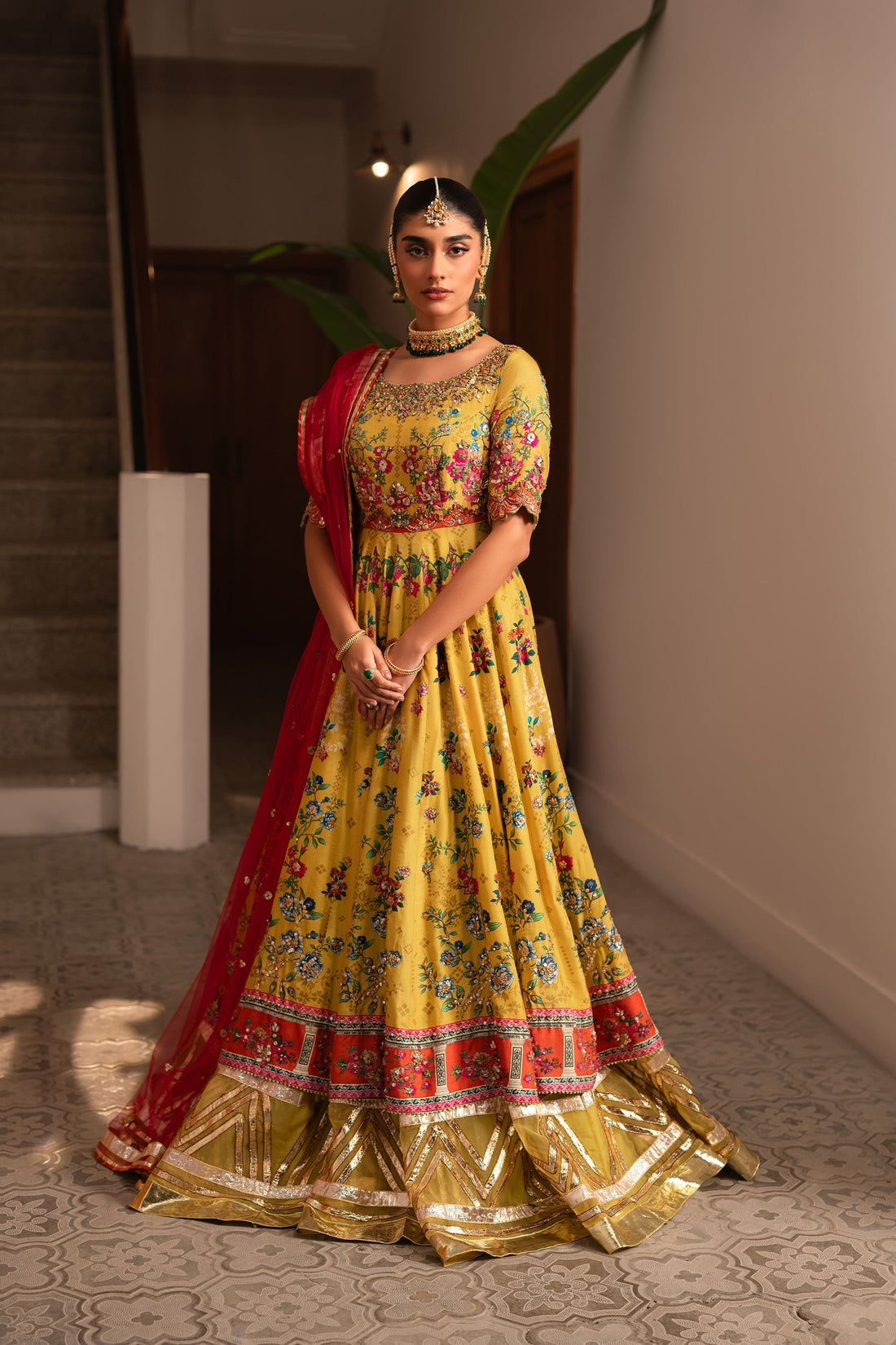 Ammara Khan | Ronaq Luxury Formals | Mehndi Charm Peshwas (D-04) by Ammara Khan - Designer Dress - Type: Ladies Clothes - Available at Sana Yasir - 100% Original