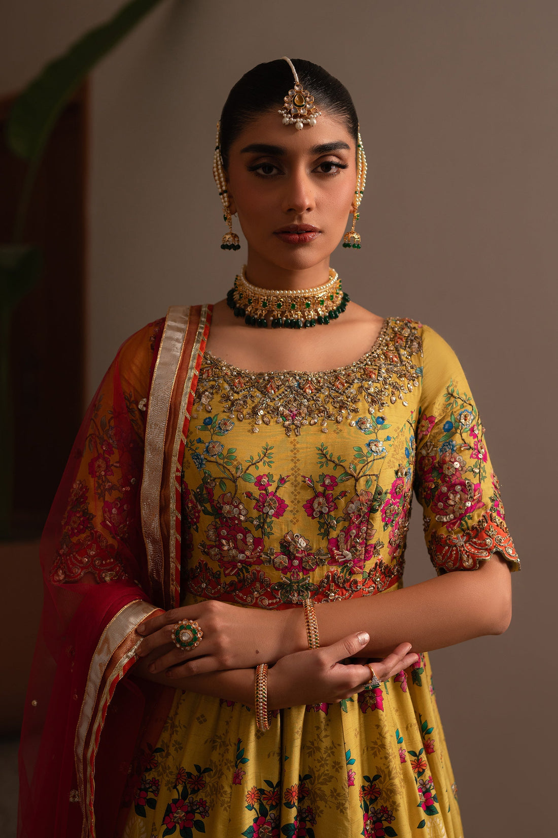 Ammara Khan | Ronaq Luxury Formals | Mehndi Charm Peshwas (D-04) by Ammara Khan - Designer Dress - Type: Ladies Clothes - Available at Sana Yasir - 100% Original