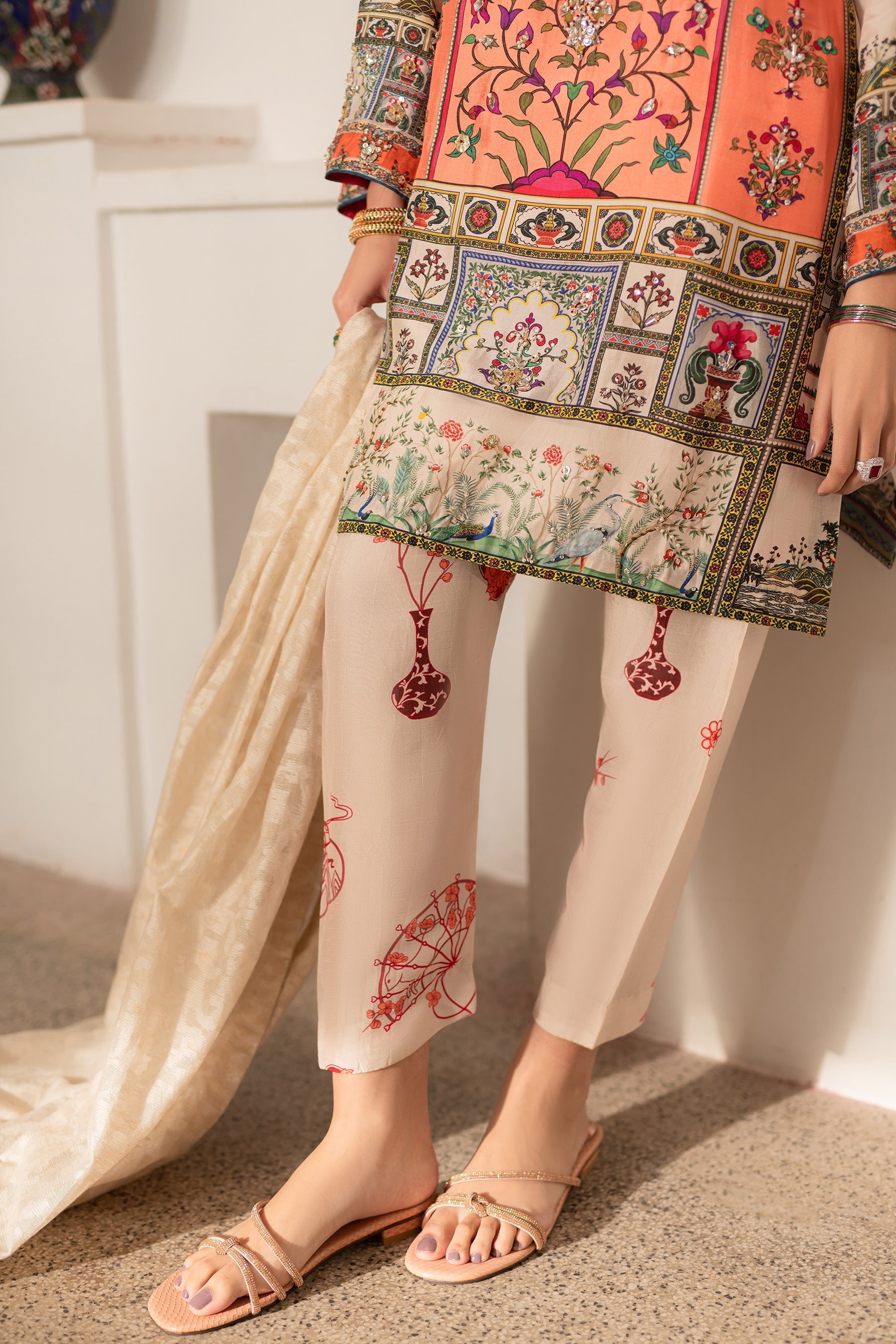 Ammara Khan | Ronaq Luxury Formals | Modern Mughal Kurta Shalwar Set (D-02) by Ammara Khan - Designer Dress - Type: Ladies Clothes - Available at Sana Yasir - 100% Original