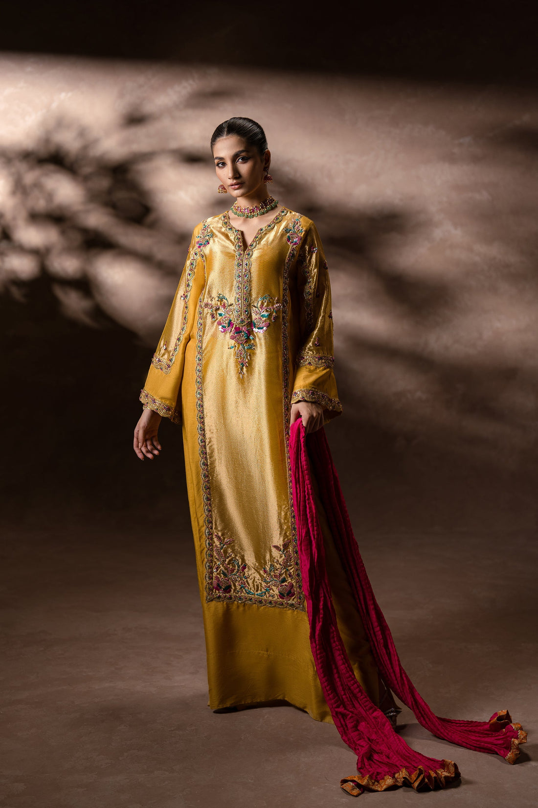 Ammara Khan | Symphony 24 | GOLDEN GARDEN KAFTAN SET (D-11) by Ammara Khan - Designer Dress - Type: Ladies Clothes - Available at Sana Yasir - 100% Original
