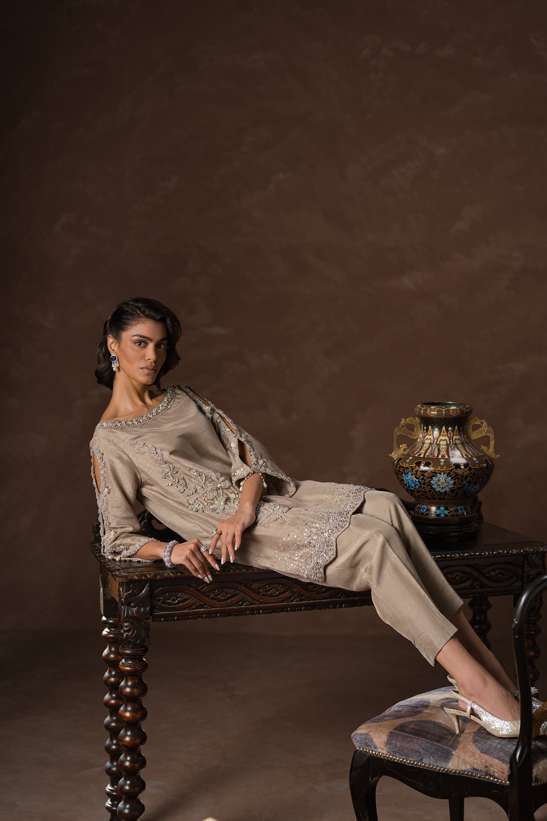 Ammara Khan | Symphony 24 | SMART SPARKLE CO-ORD SET (D-07) by Ammara Khan - Designer Dress - Type: Ladies Clothes - Available at Sana Yasir - 100% Original
