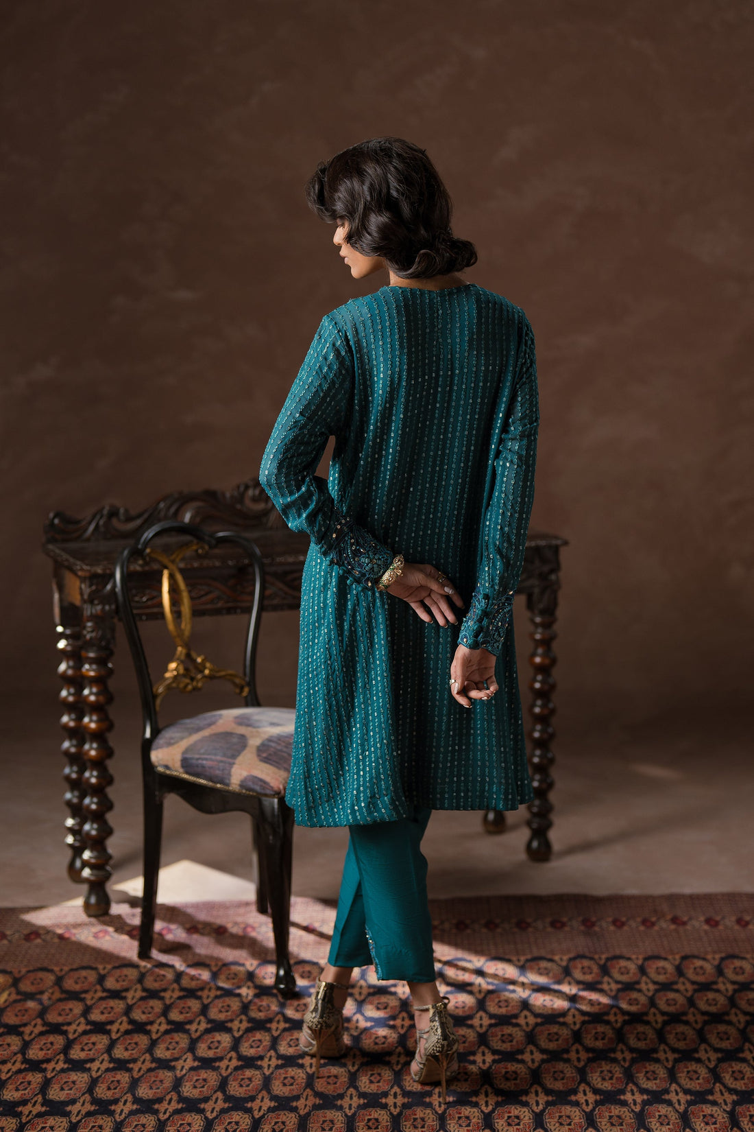 Ammara Khan | Symphony 24 | TEAL BEAUTY SET (D-10) by Ammara Khan - Designer Dress - Type: Ladies Clothes - Available at Sana Yasir - 100% Original