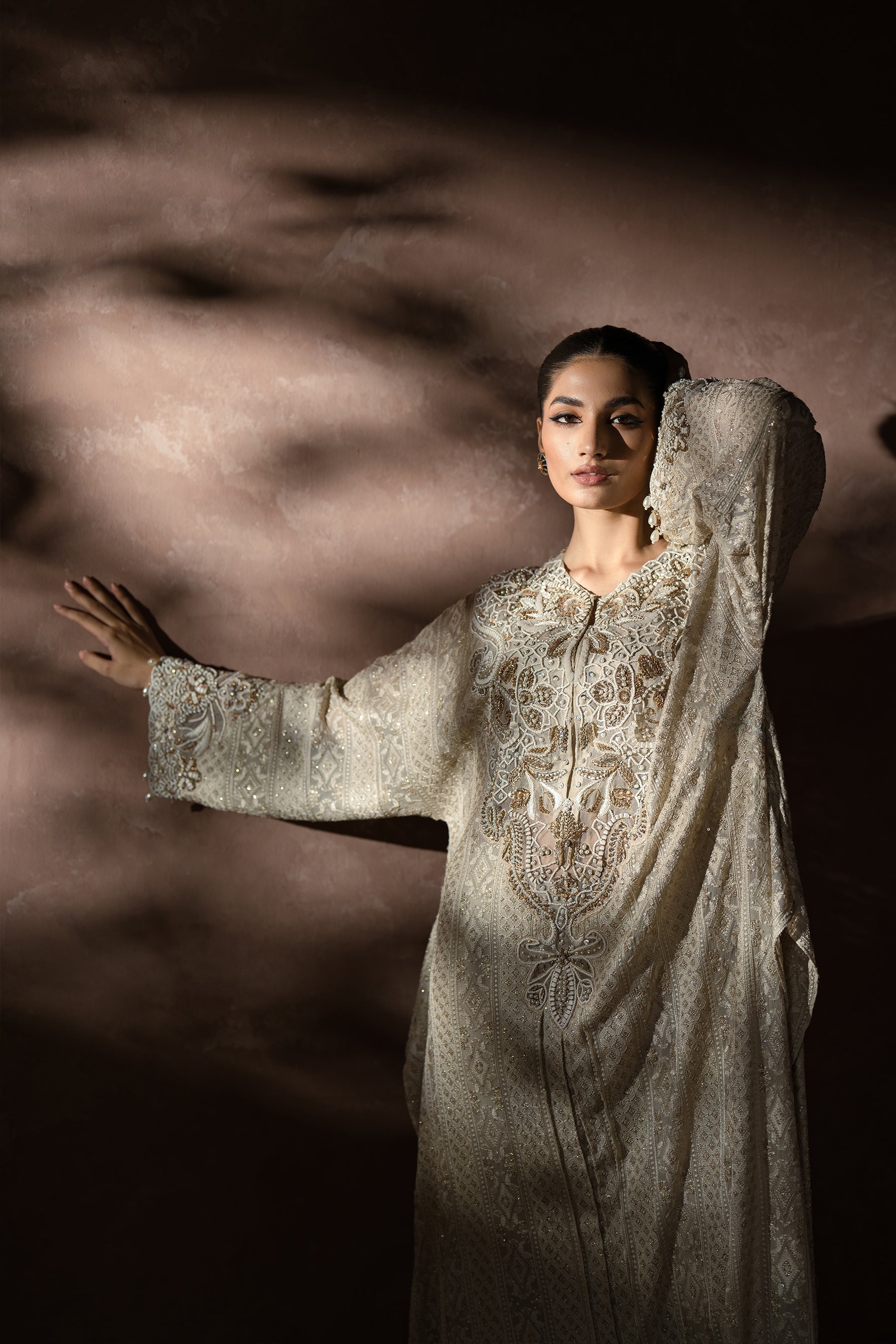 Ammara Khan | Symphony 24 | TIMELESS ELEGANCE KAFTAN SET (D-09) by Ammara Khan - Designer Dress - Type: Ladies Clothes - Available at Sana Yasir - 100% Original