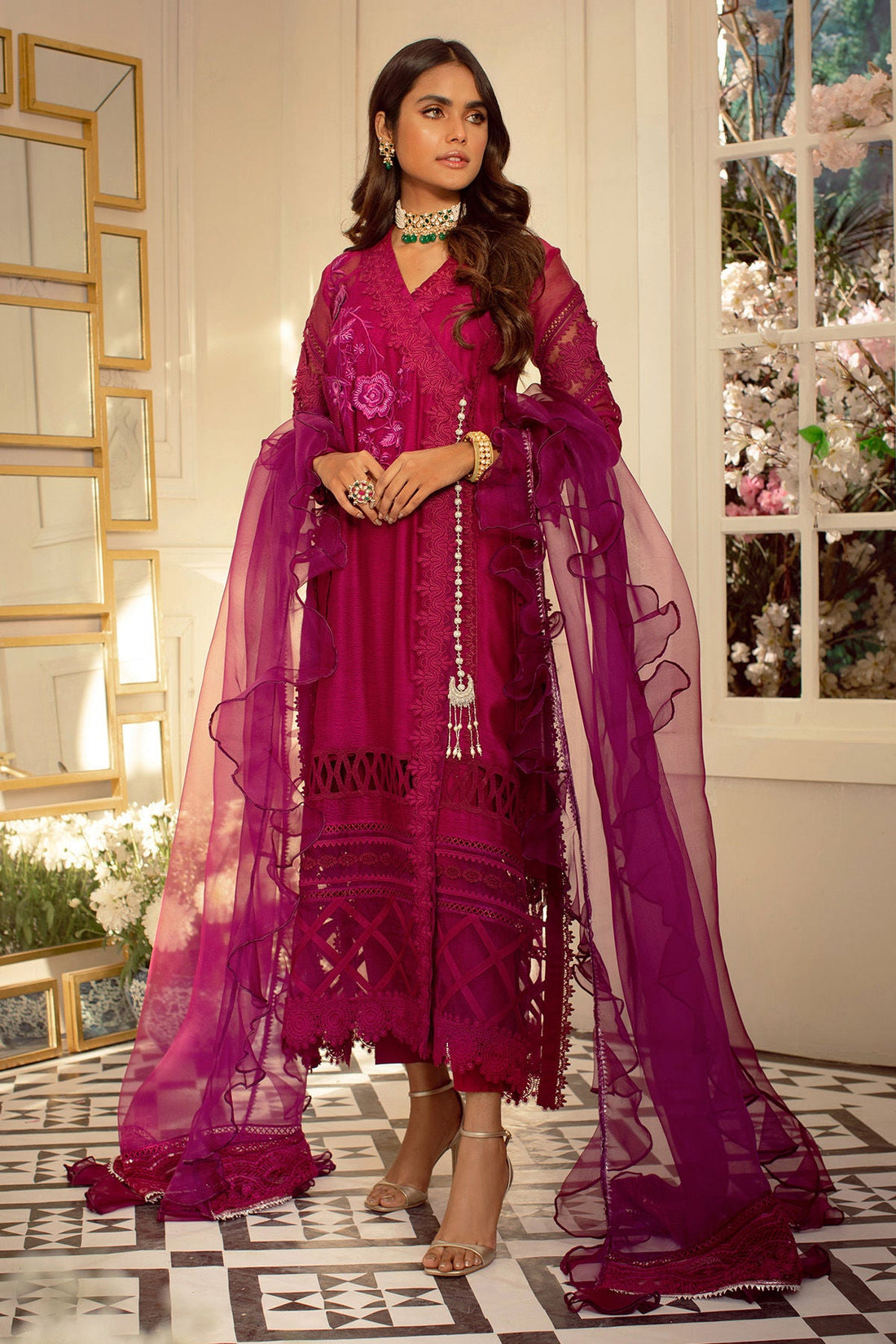 Annus Abrar | Designer Picks 24 | CALLA-CRANBERRY by Annus Abrar - Designer Dress - Type: Luxury - Available at Sana Yasir - 100% Original