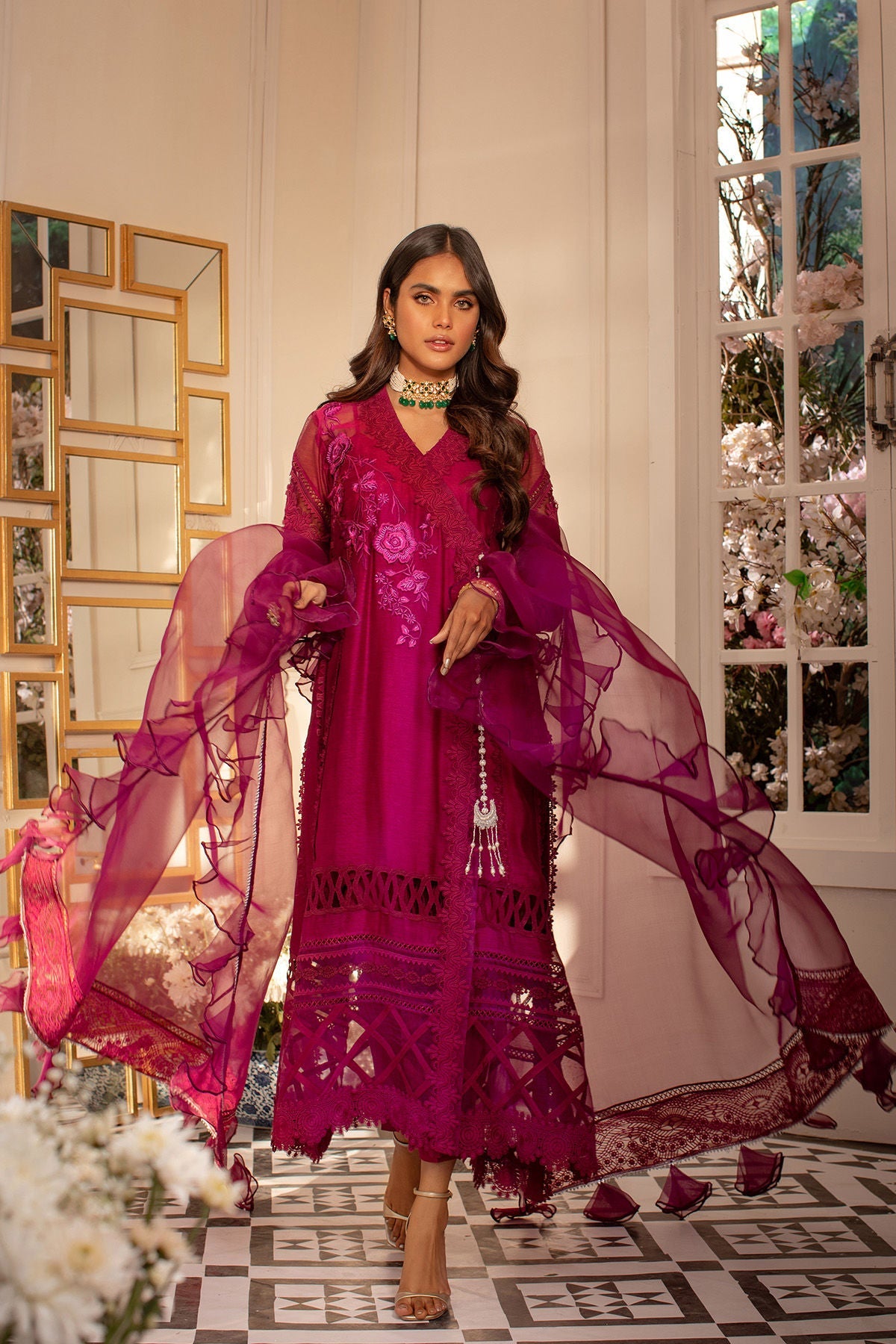 Annus Abrar | Designer Picks 24 | CALLA-CRANBERRY by Annus Abrar - Designer Dress - Type: Luxury - Available at Sana Yasir - 100% Original