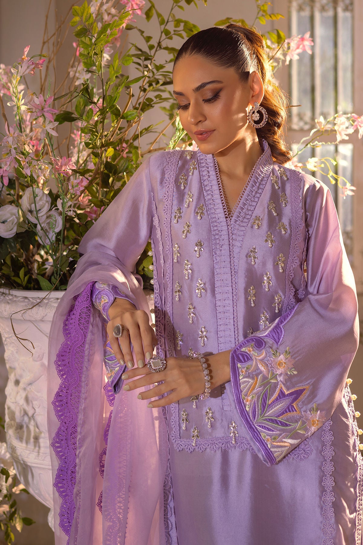 Annus Abrar | Designer Picks 24 | MAMIA LILAC - SHIRT AND PANTS by Annus Abrar - Designer Dress - Type: Luxury - Available at Sana Yasir - 100% Original