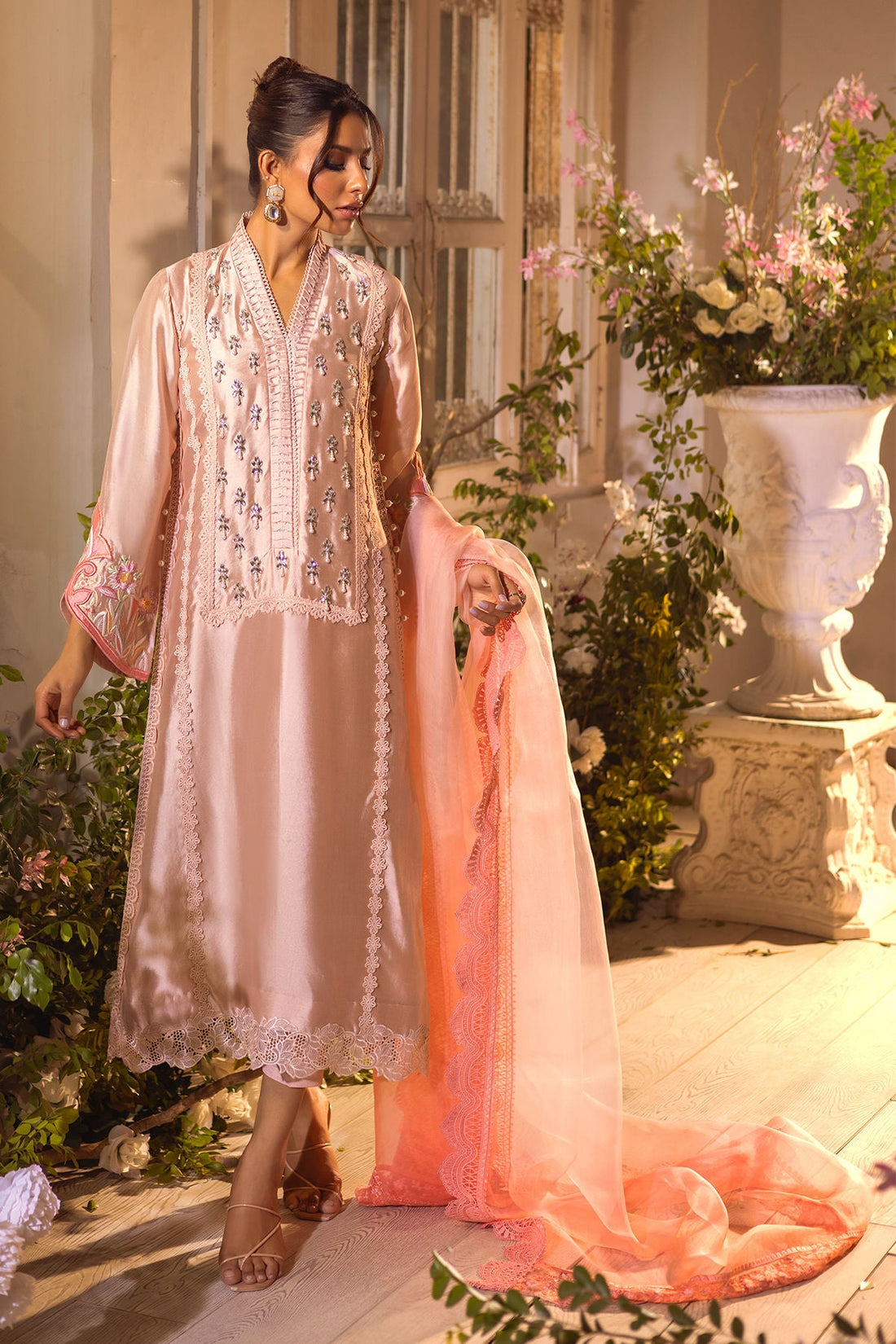 Annus Abrar | Designer Picks 24 | MAMIA PEACH - SHIRT AND PANTS by Annus Abrar - Designer Dress - Type: Luxury - Available at Sana Yasir - 100% Original