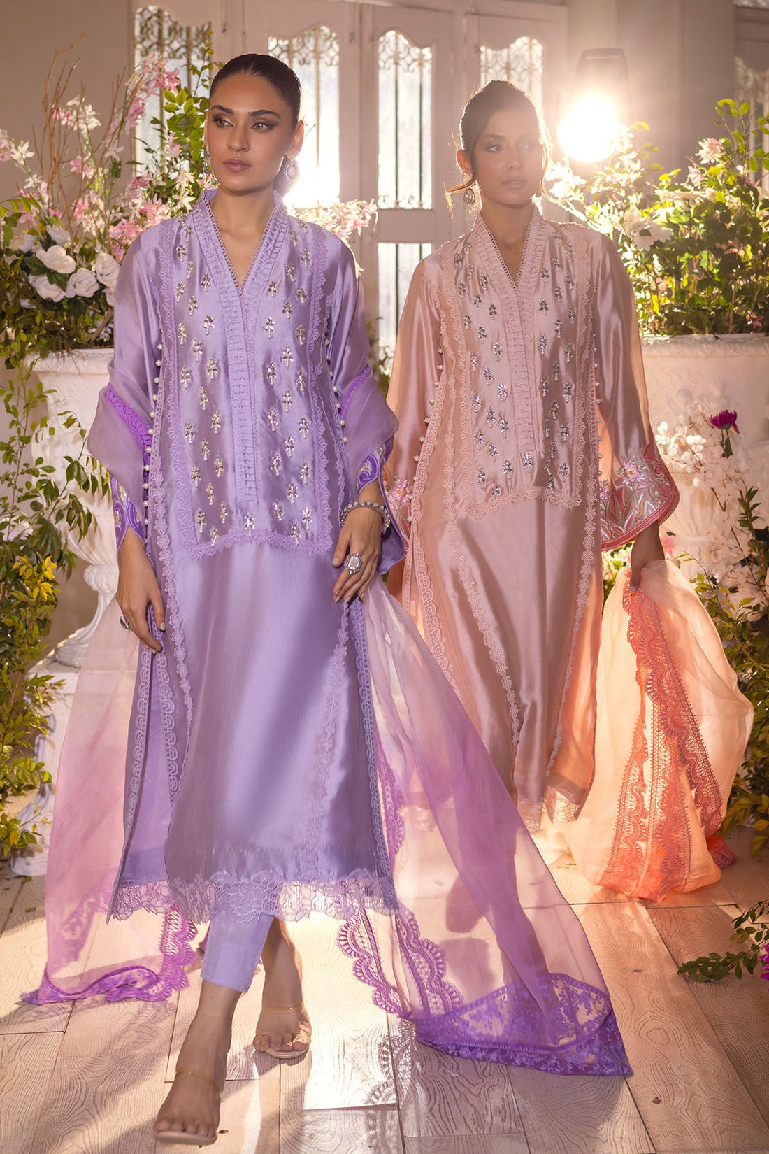 Annus Abrar | Designer Picks 24 | MAMIA PEACH - SHIRT AND PANTS by Annus Abrar - Designer Dress - Type: Luxury - Available at Sana Yasir - 100% Original
