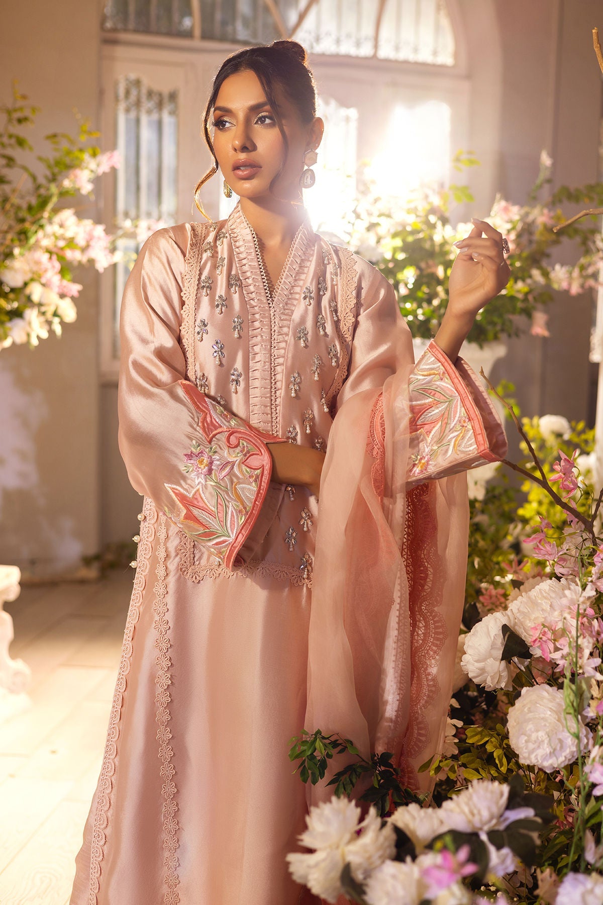 Annus Abrar | Designer Picks 24 | MAMIA PEACH - SHIRT AND PANTS by Annus Abrar - Designer Dress - Type: Luxury - Available at Sana Yasir - 100% Original