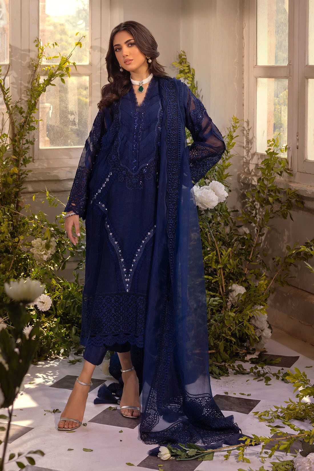 Annus Abrar | Designer Picks 24 | MISHKA MIDNIGHT BLUE - SHIRT AND PANTS by Annus Abrar - Designer Dress - Type: Luxury - Available at Sana Yasir - 100% Original