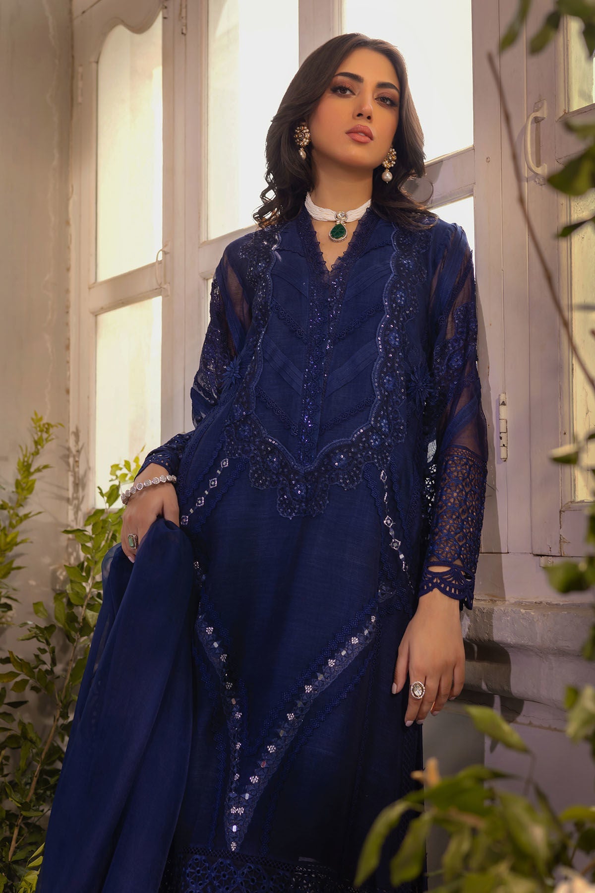 Annus Abrar | Designer Picks 24 | MISHKA MIDNIGHT BLUE - SHIRT AND PANTS by Annus Abrar - Designer Dress - Type: Luxury - Available at Sana Yasir - 100% Original
