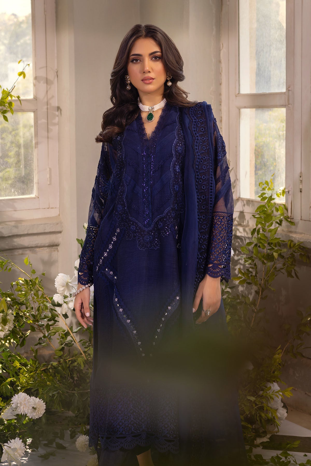 Annus Abrar | Designer Picks 24 | MISHKA MIDNIGHT BLUE - SHIRT AND PANTS by Annus Abrar - Designer Dress - Type: Luxury - Available at Sana Yasir - 100% Original