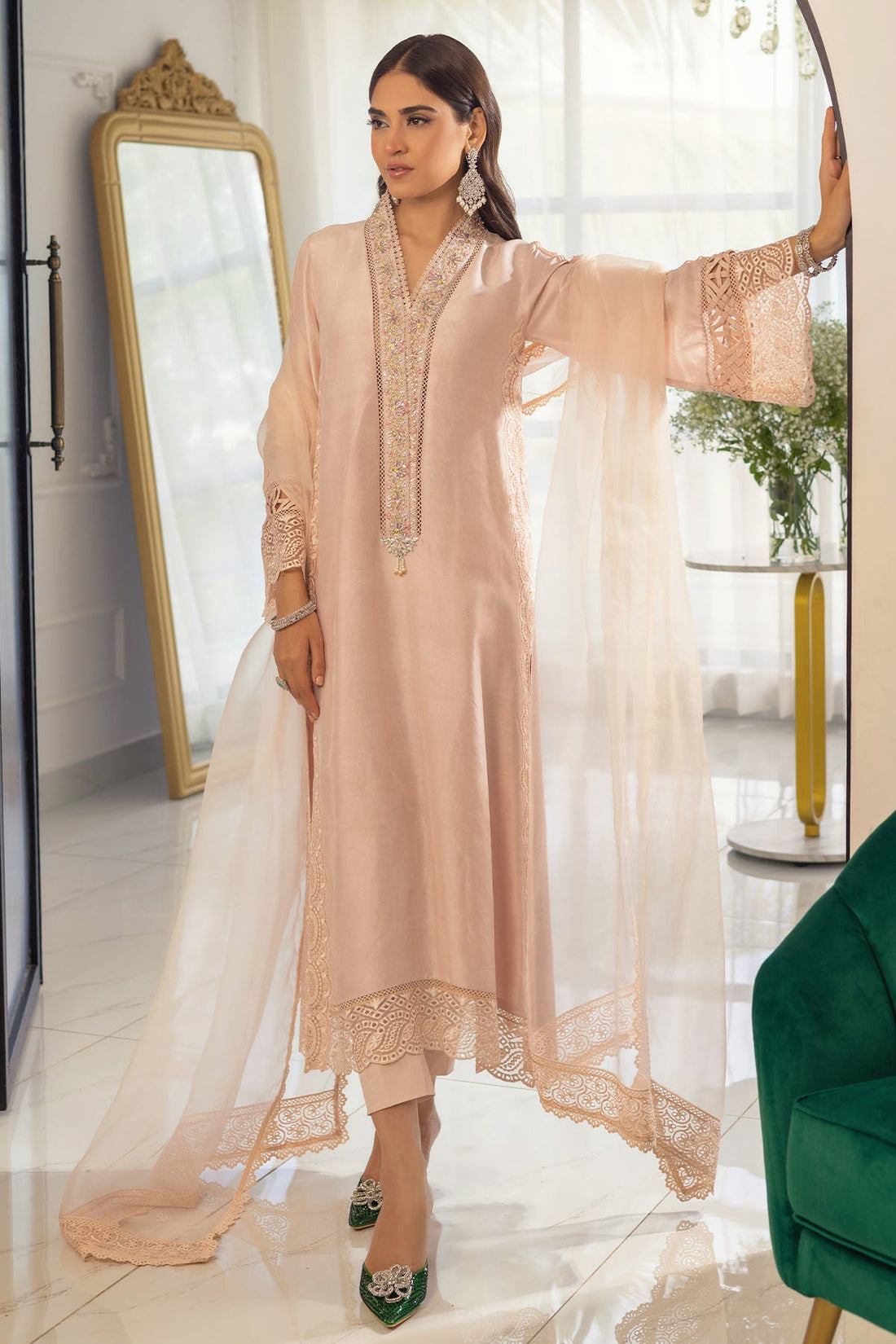 Annus Abrar | Designer Picks 24 | RAYLA SAND - SHIRT AND PANTS by Annus Abrar - Designer Dress - Type: Luxury - Available at Sana Yasir - 100% Original