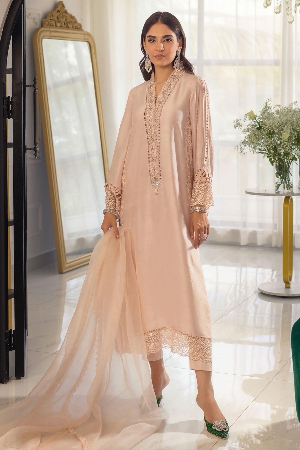 Annus Abrar | Designer Picks 24 | RAYLA SAND - SHIRT AND PANTS by Annus Abrar - Designer Dress - Type: Luxury - Available at Sana Yasir - 100% Original