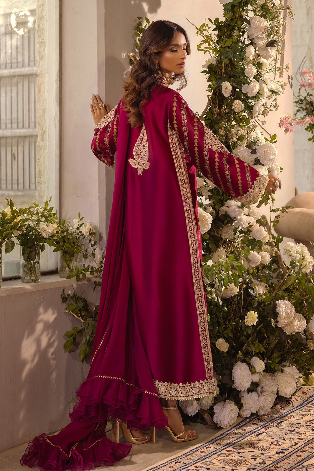 Annus Abrar | Designer Picks 24 | VISAAL CRANBERRY-SHIRT AND DUPATTA by Annus Abrar - Designer Dress - Type: Luxury - Available at Sana Yasir - 100% Original