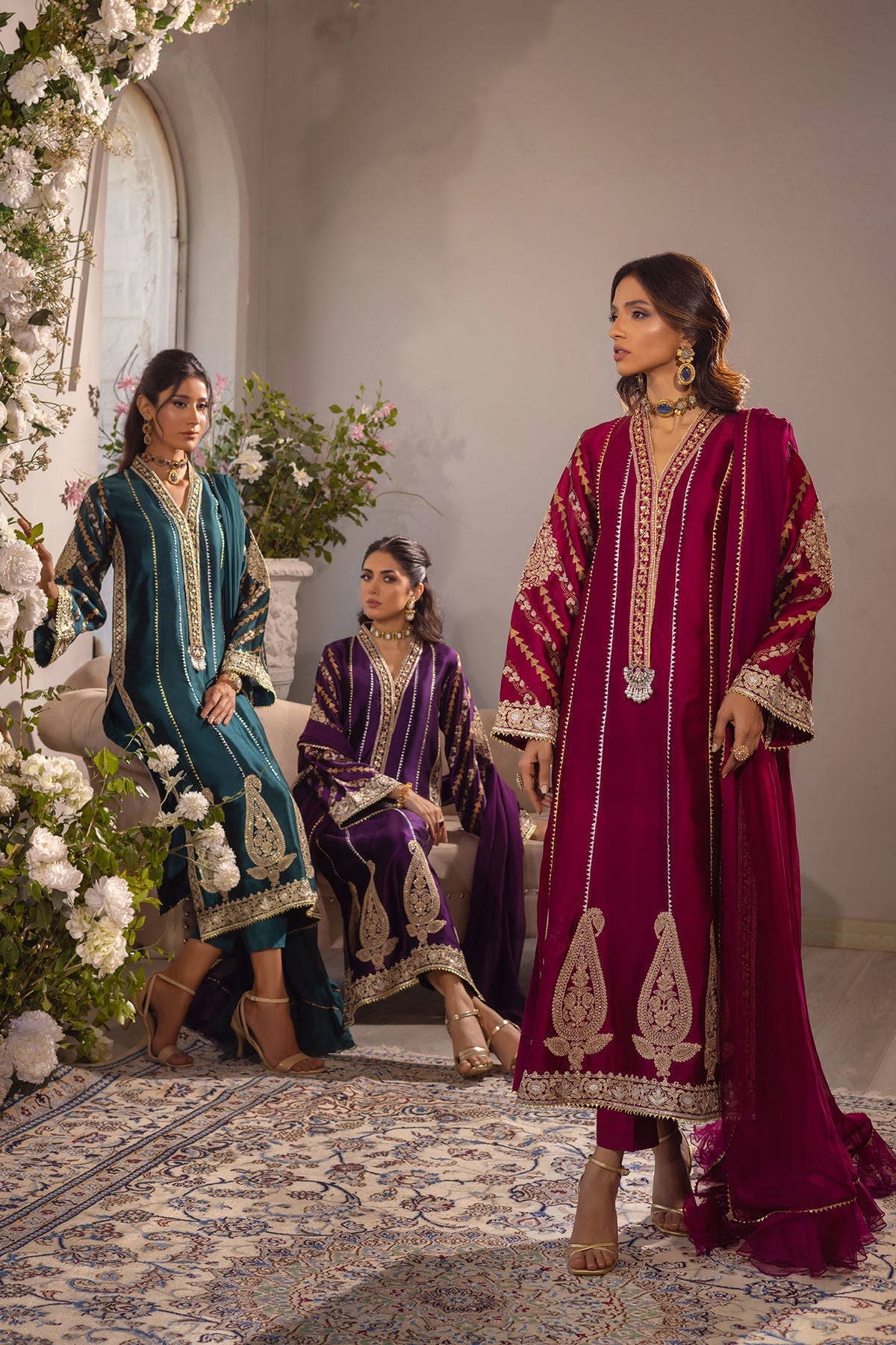 Annus Abrar | Designer Picks 24 | VISAAL CRANBERRY-SHIRT AND DUPATTA by Annus Abrar - Designer Dress - Type: Luxury - Available at Sana Yasir - 100% Original