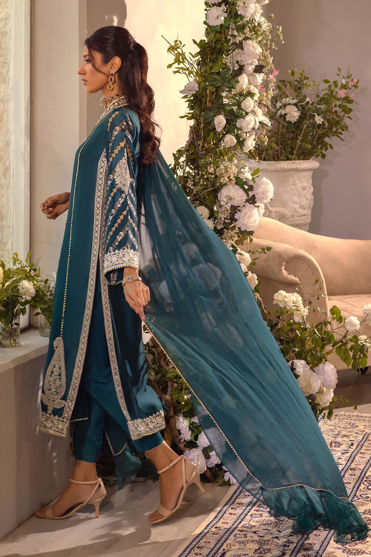 Annus Abrar | Designer Picks 24 | VISAAL EMERALD - SHIRT AND DUPATTA by Annus Abrar - Designer Dress - Type: Luxury - Available at Sana Yasir - 100% Original