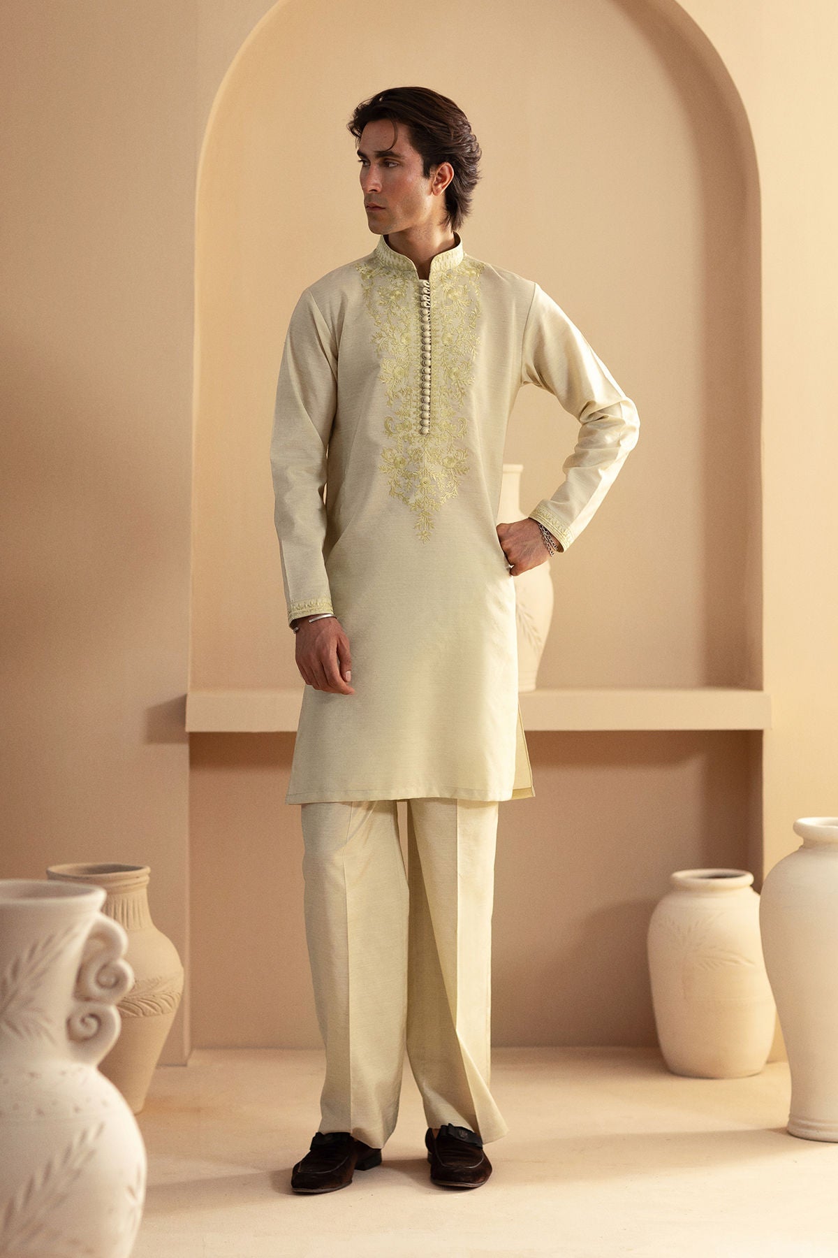 Annus Abrar | Eid Elemental Festive | Kavesh by Annus Abrar - Designer Dress - Type: MensWear - Available at Sana Yasir - 100% Original