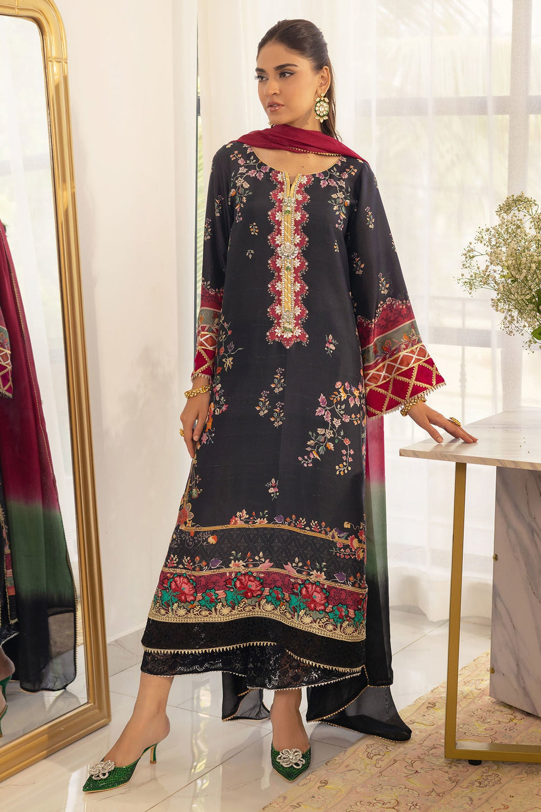 Annus Abrar | Luxe Silk Pret | BANIRA - SHIRT AND DUPATTA by Annus Abrar - Designer Dress - Type: Luxury - Available at Sana Yasir - 100% Original