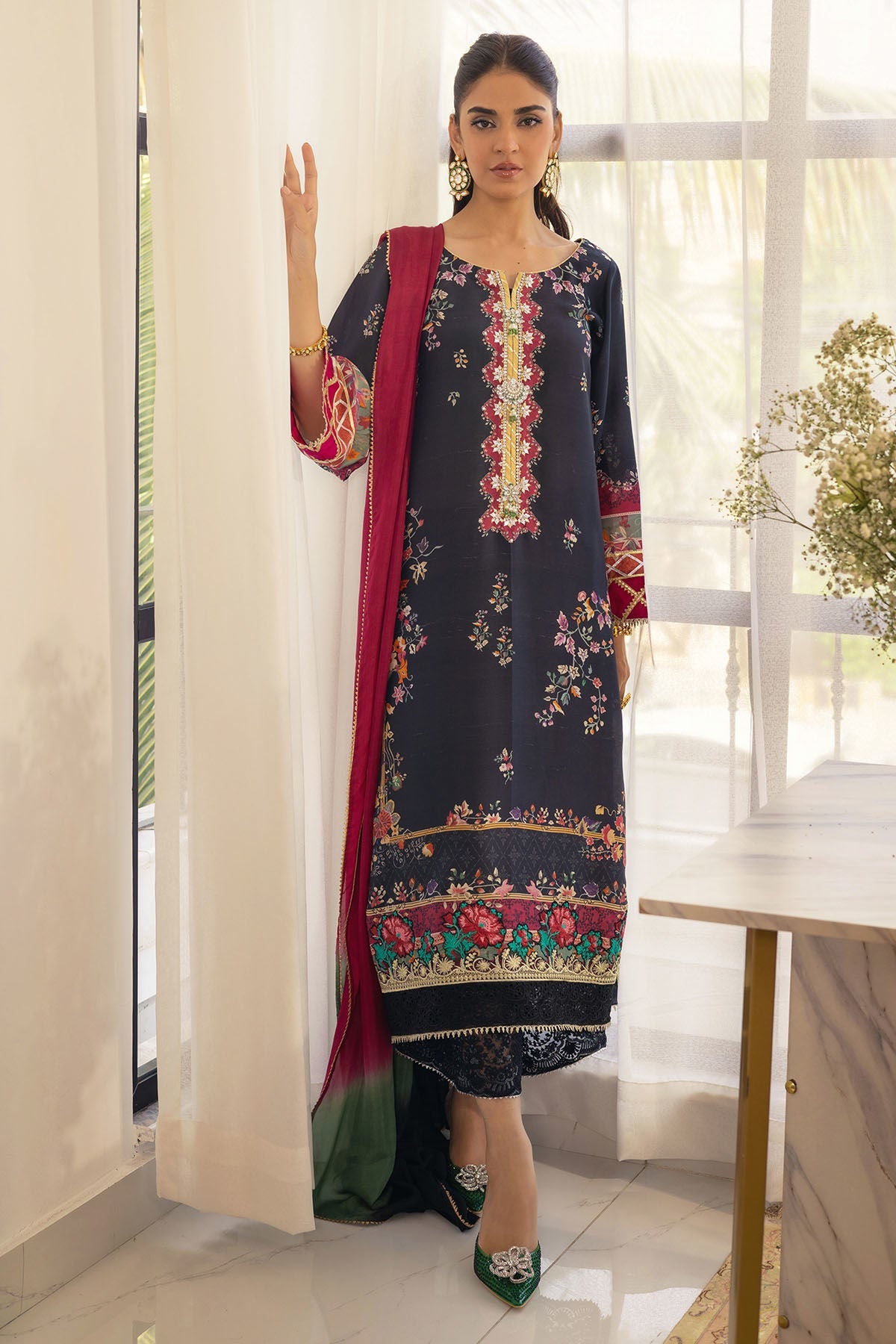 Annus Abrar | Luxe Silk Pret | BANIRA - SHIRT AND DUPATTA by Annus Abrar - Designer Dress - Type: Luxury - Available at Sana Yasir - 100% Original