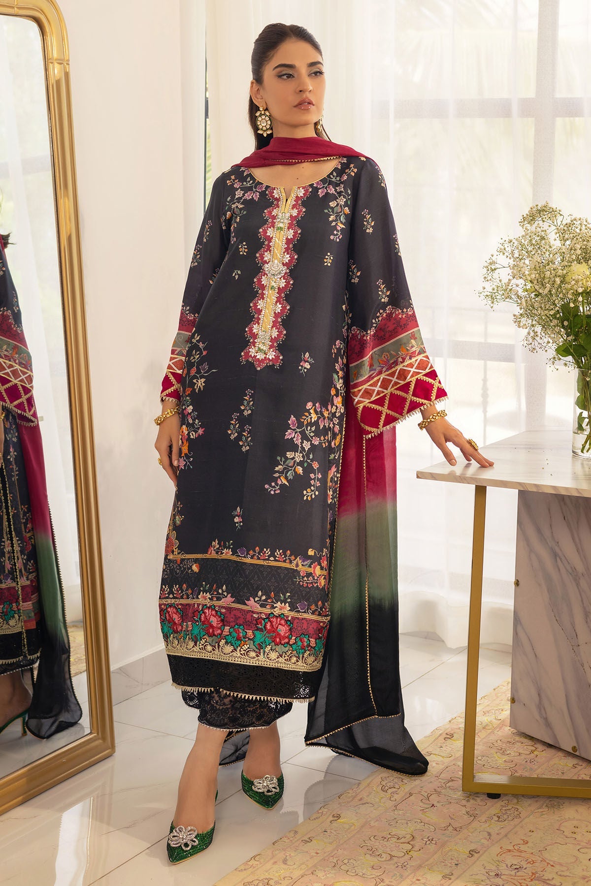 Annus Abrar | Luxe Silk Pret | BANIRA - SHIRT AND DUPATTA by Annus Abrar - Designer Dress - Type: Luxury - Available at Sana Yasir - 100% Original