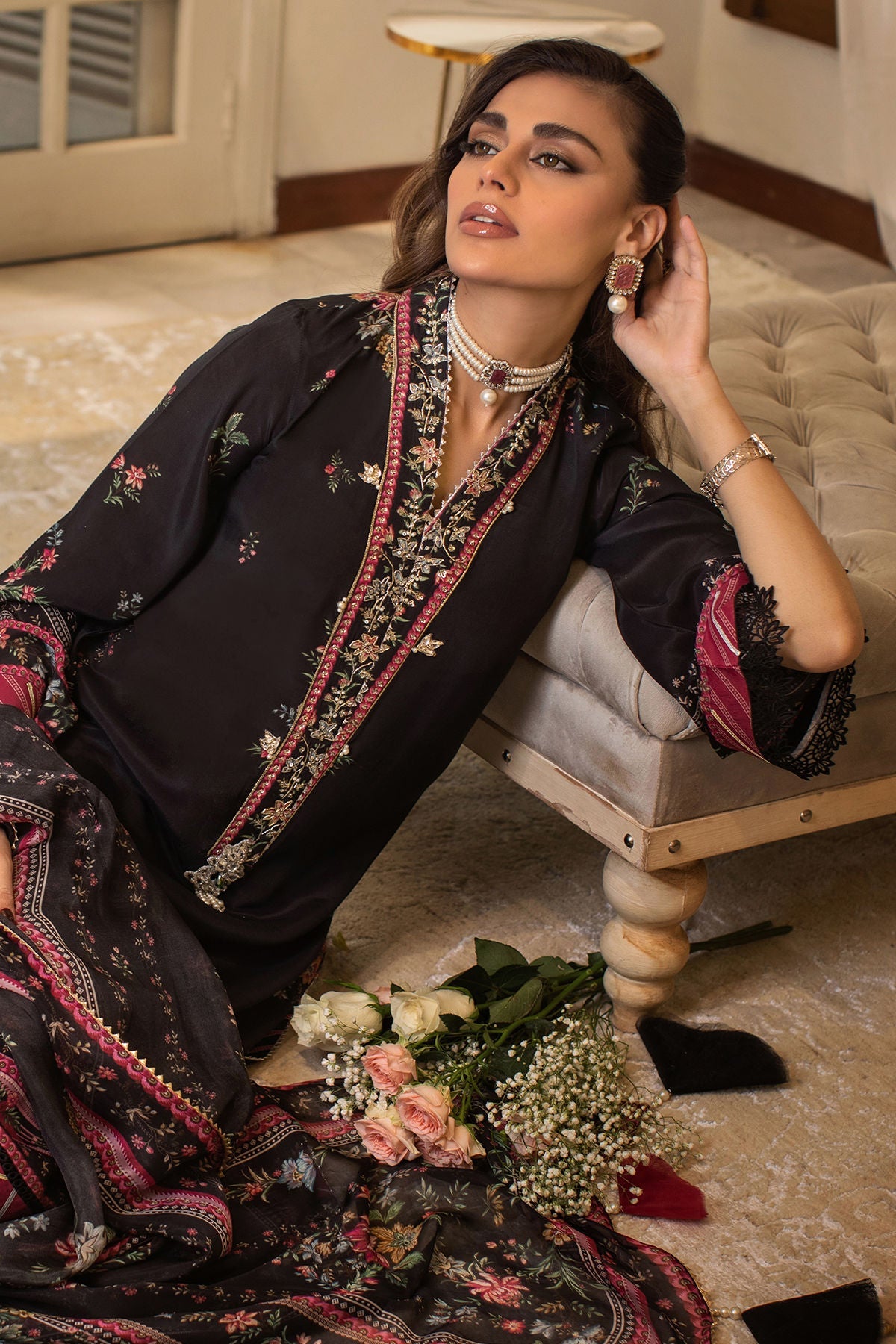 Annus Abrar | Luxe Silk Pret | ELISA by Annus Abrar - Designer Dress - Type: Luxury - Available at Sana Yasir - 100% Original