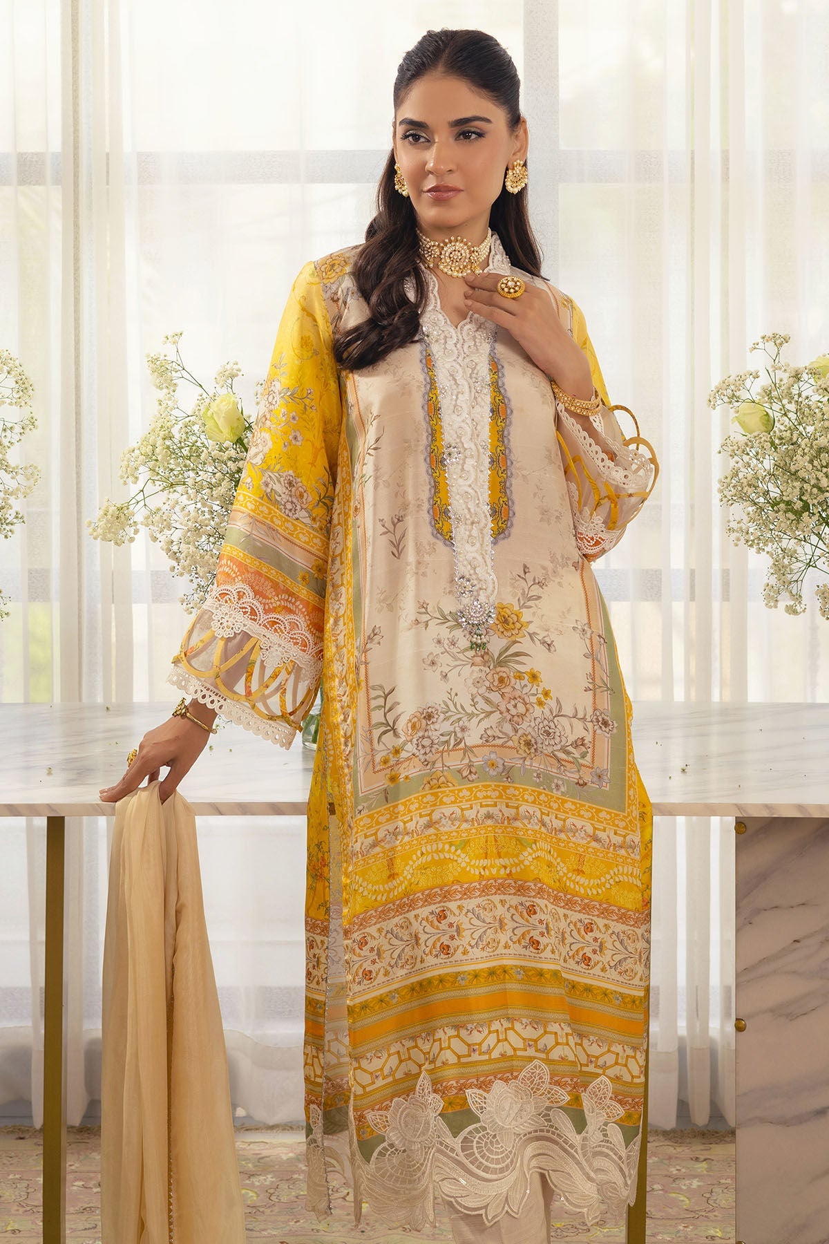Annus Abrar | Luxe Silk Pret | ESMEYA - SHIRT AND DUPATTA by Annus Abrar - Designer Dress - Type: Luxury - Available at Sana Yasir - 100% Original