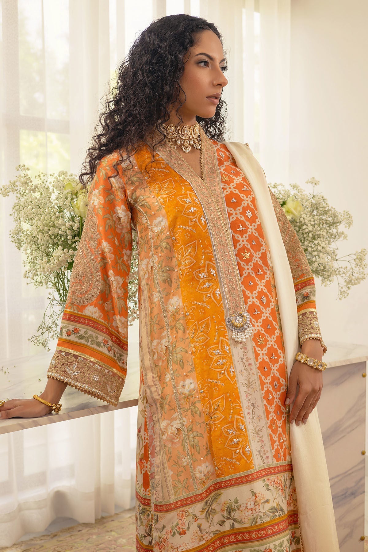 Annus Abrar | Luxe Silk Pret | LAMYA - SHIRT AND DUPATTA by Annus Abrar - Designer Dress - Type: Luxury - Available at Sana Yasir - 100% Original