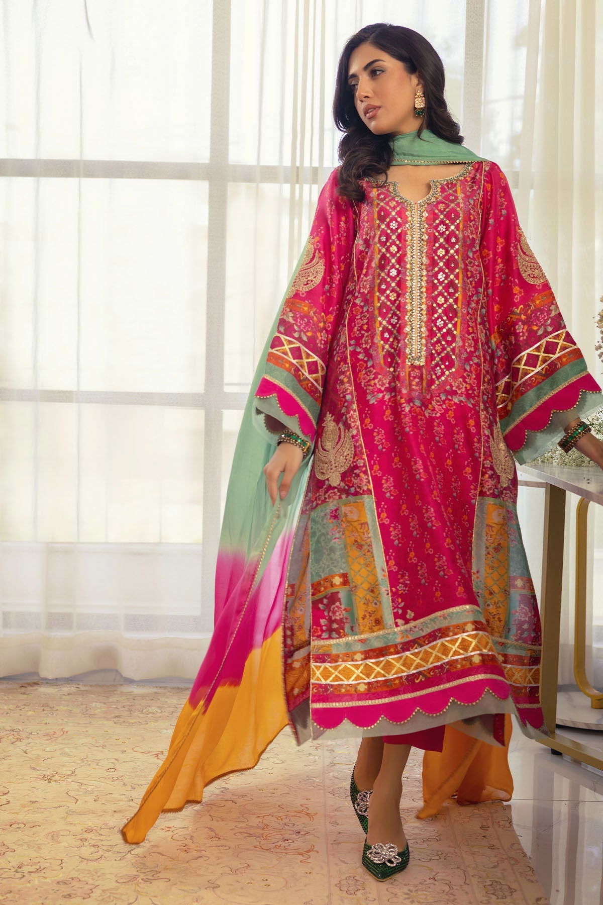 Annus Abrar | Luxe Silk Pret | RENYA-SHIRT AND DUPATTA by Annus Abrar - Designer Dress - Type: Luxury - Available at Sana Yasir - 100% Original