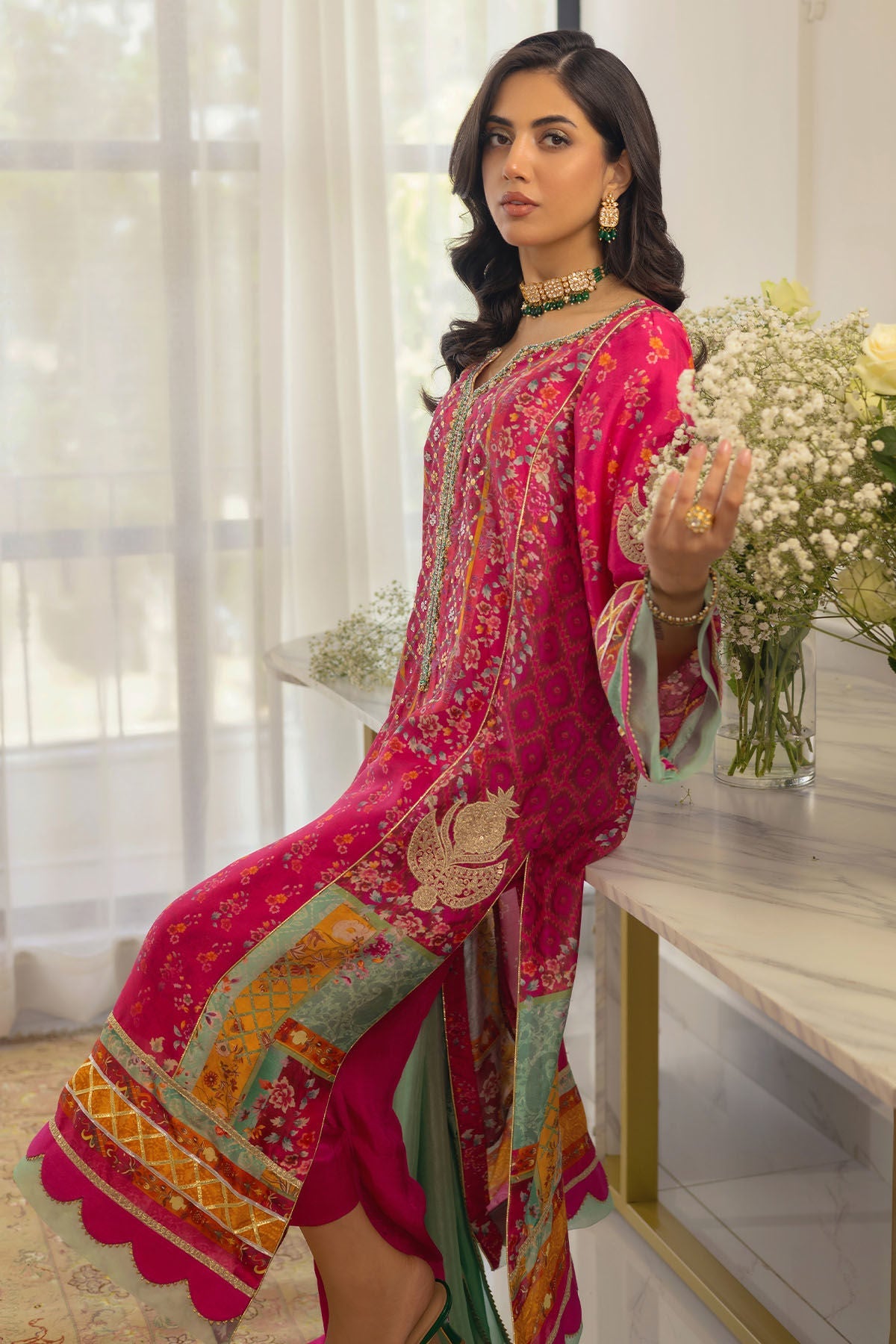 Annus Abrar | Luxe Silk Pret | RENYA-SHIRT AND DUPATTA by Annus Abrar - Designer Dress - Type: Luxury - Available at Sana Yasir - 100% Original