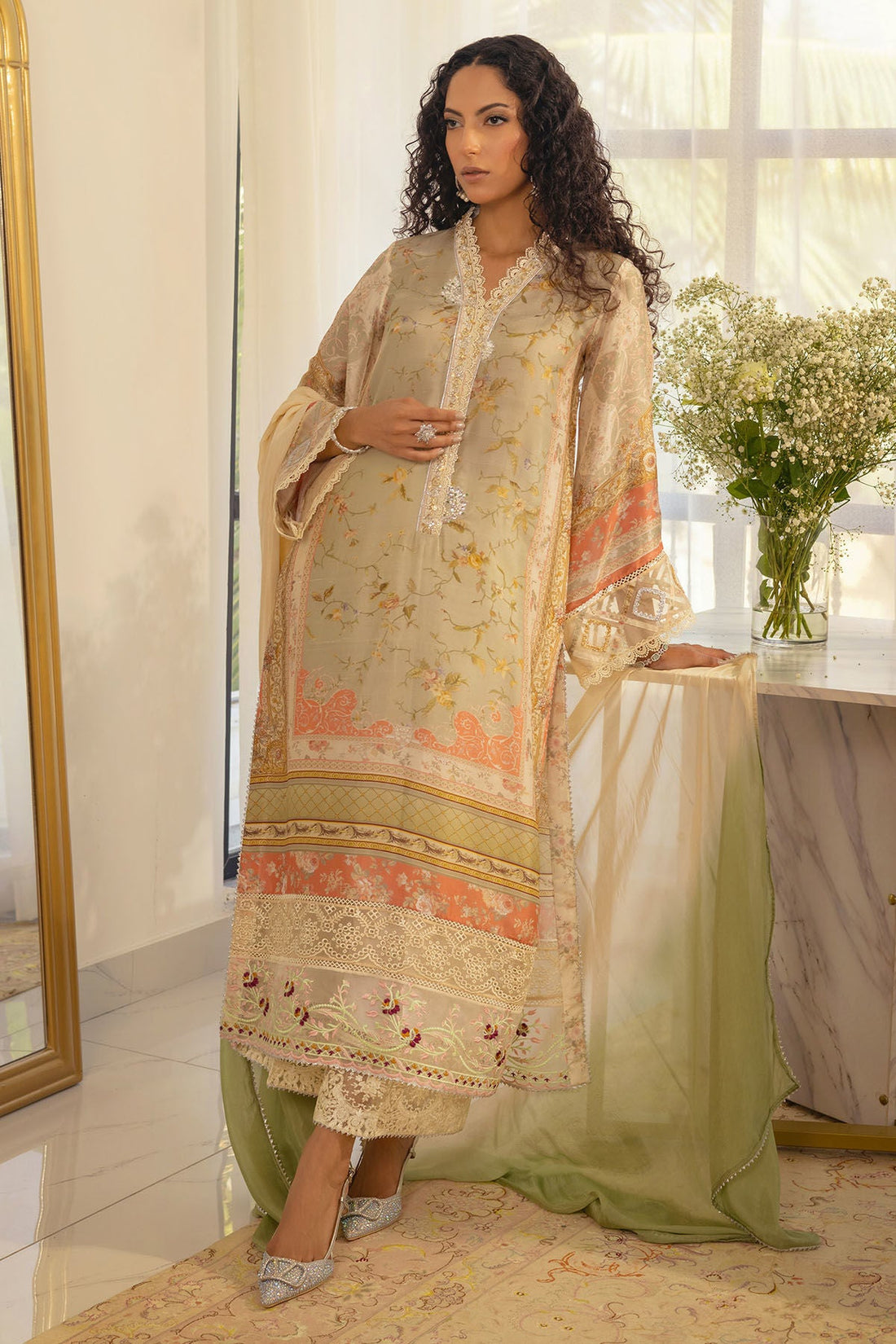 Annus Abrar | Luxe Silk Pret | RESHMA-SHIRT AND DUPATTA by Annus Abrar - Designer Dress - Type: Luxury - Available at Sana Yasir - 100% Original
