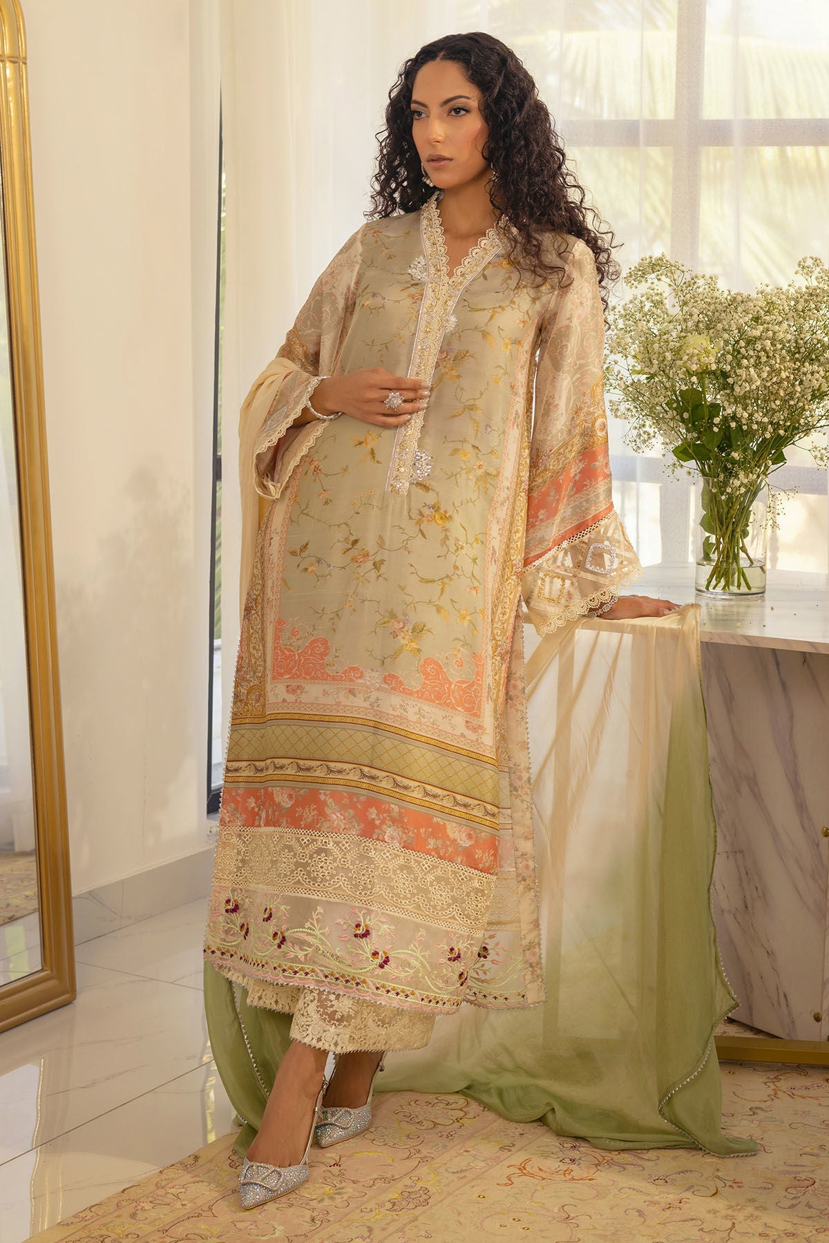 Annus Abrar | Luxe Silk Pret | RESHMA-SHIRT AND DUPATTA by Annus Abrar - Designer Dress - Type: Luxury - Available at Sana Yasir - 100% Original