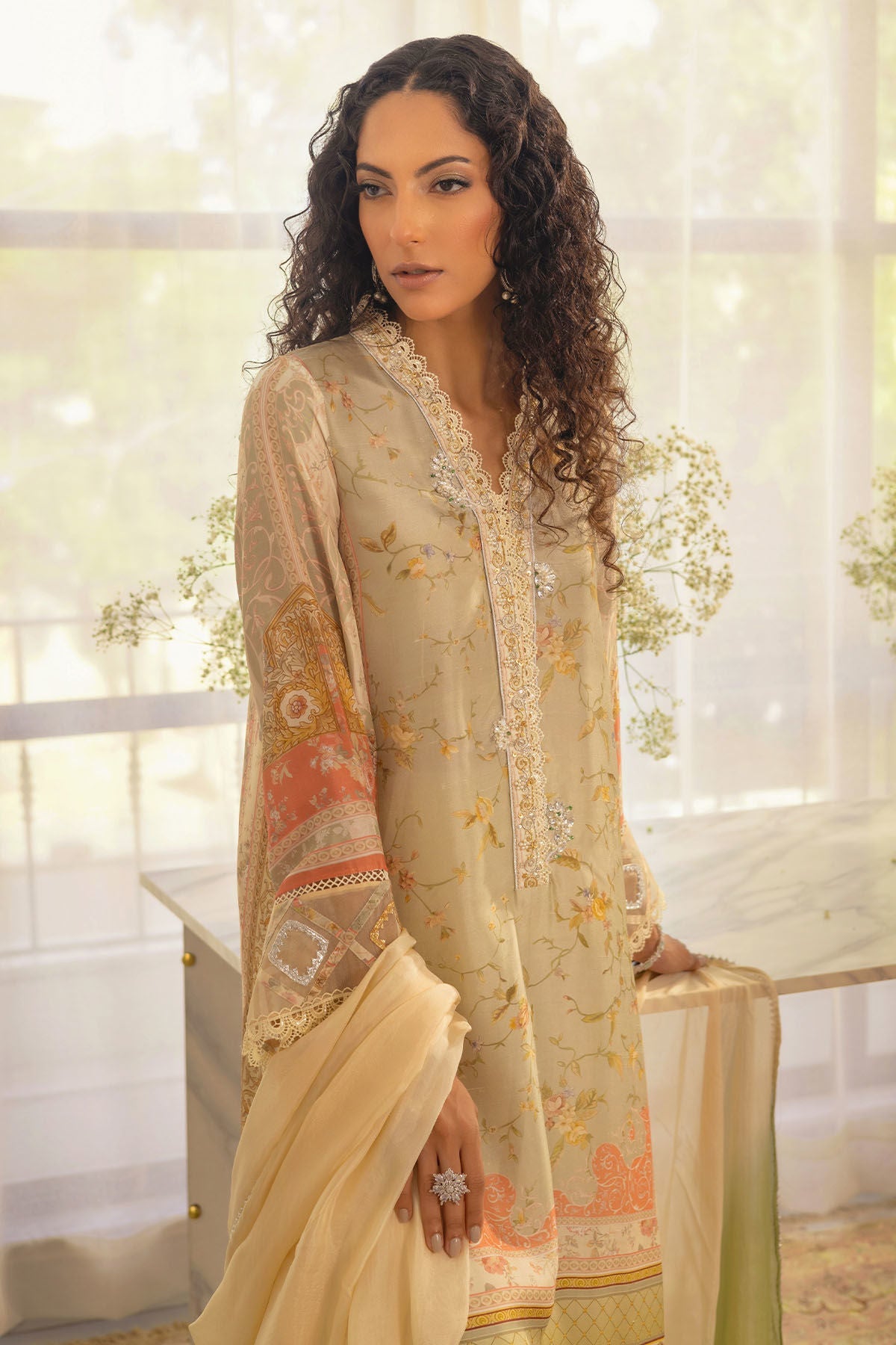 Annus Abrar | Luxe Silk Pret | RESHMA-SHIRT AND DUPATTA by Annus Abrar - Designer Dress - Type: Luxury - Available at Sana Yasir - 100% Original