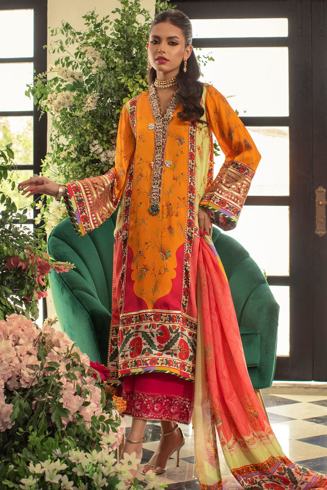 Annus Abrar | Luxe Silk Pret | SABRINA by Annus Abrar - Designer Dress - Type: Luxury - Available at Sana Yasir - 100% Original