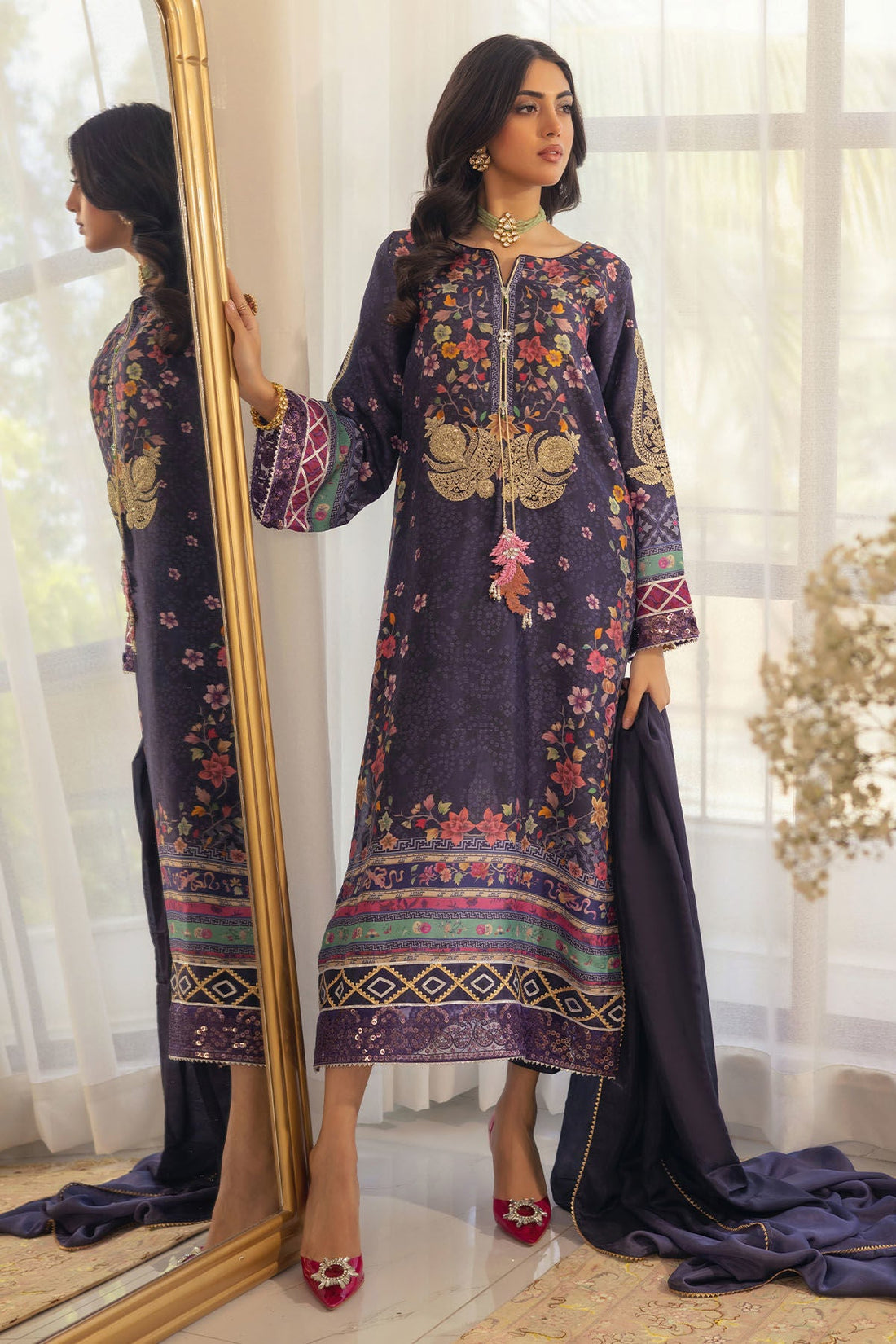 Annus Abrar | Luxe Silk Pret | ZELYA-SHIRT AND DUPATTA by Annus Abrar - Designer Dress - Type: Luxury - Available at Sana Yasir - 100% Original
