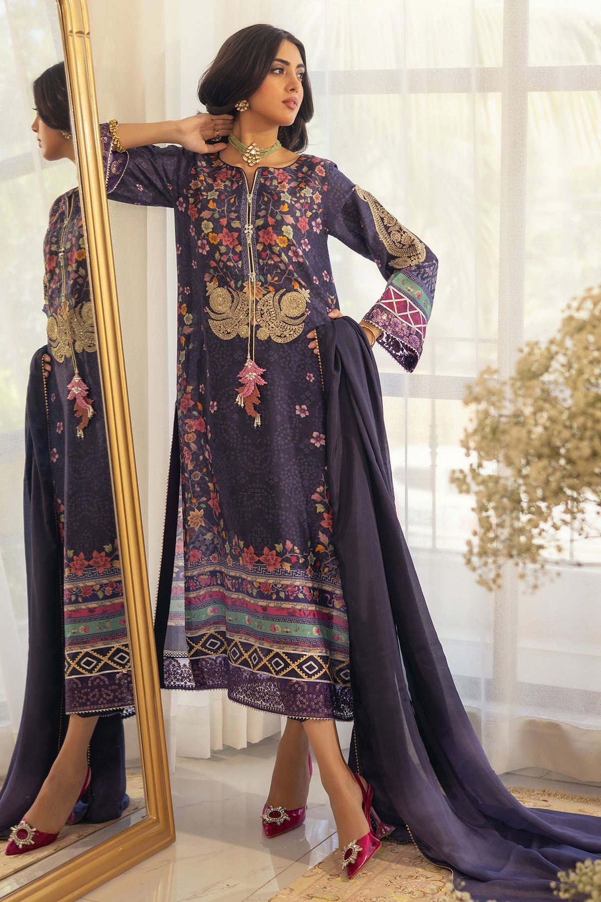 Annus Abrar | Luxe Silk Pret | ZELYA-SHIRT AND DUPATTA by Annus Abrar - Designer Dress - Type: Luxury - Available at Sana Yasir - 100% Original