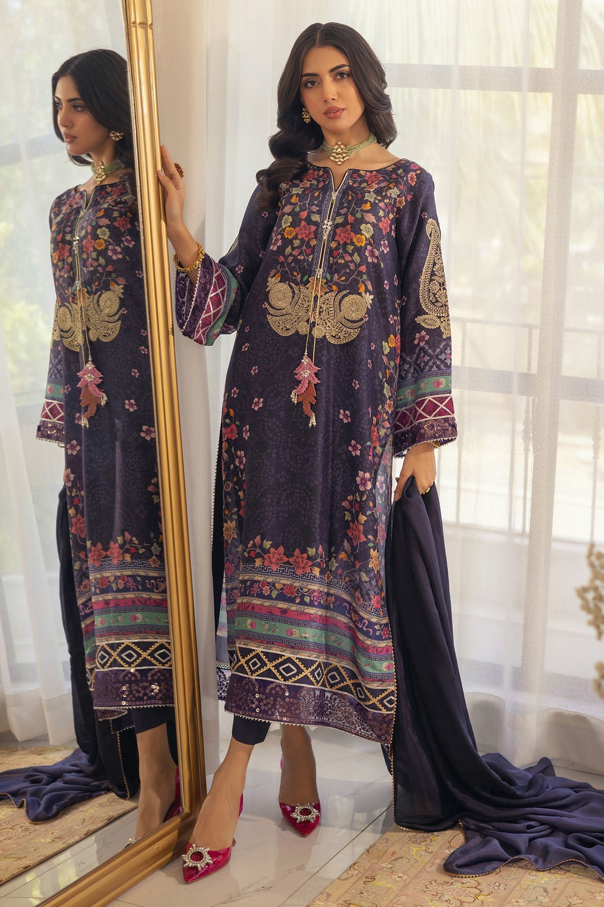 Annus Abrar | Luxe Silk Pret | ZELYA-SHIRT AND DUPATTA by Annus Abrar - Designer Dress - Type: Luxury - Available at Sana Yasir - 100% Original