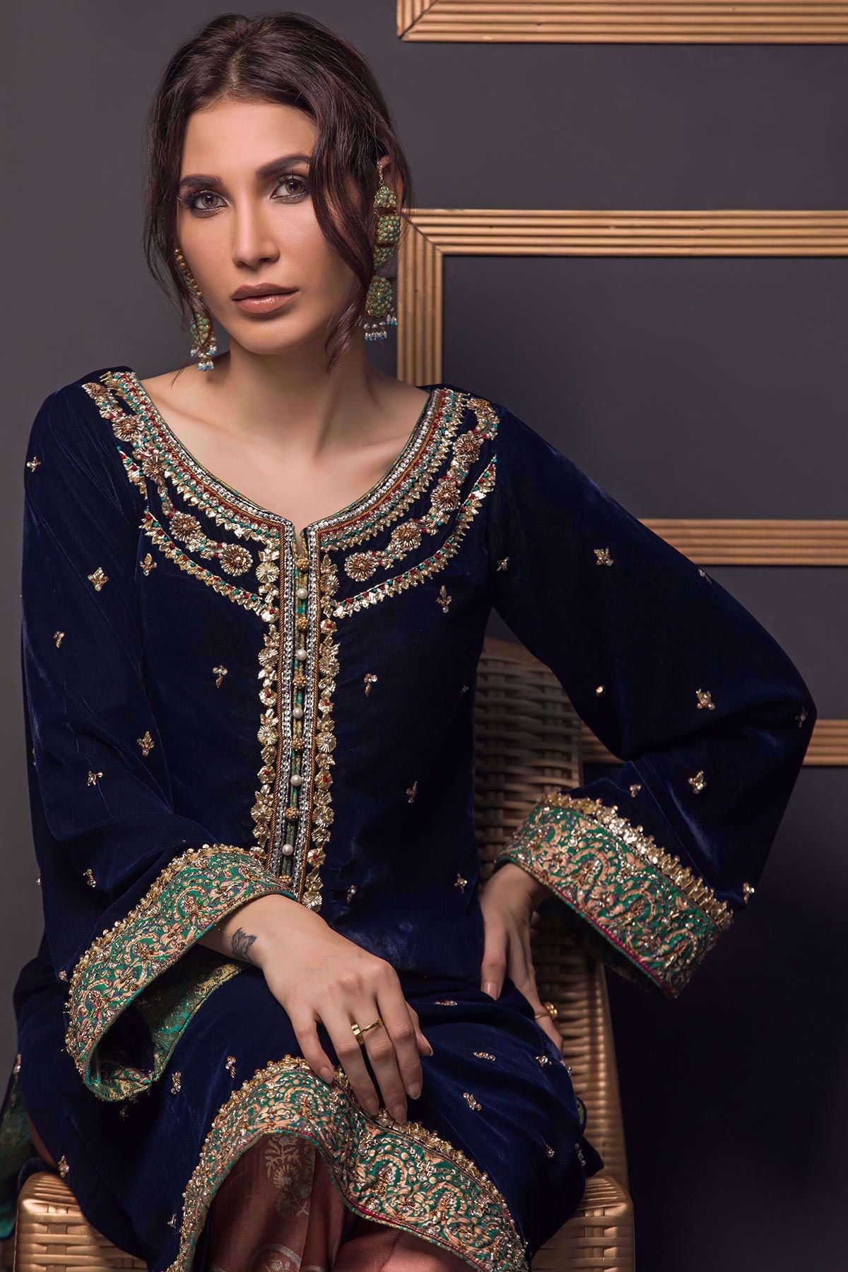 Annus Abrar | Semi Formals | ETOILES BLEU by Annus Abrar - Designer Dress - Type: Formal - Available at Sana Yasir - 100% Original