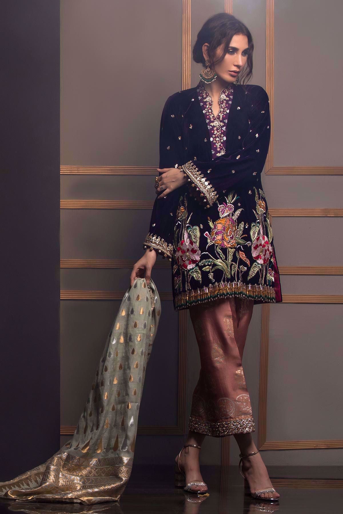 Annus Abrar | Semi Formals | VIOLET BRUME by Annus Abrar - Designer Dress - Type: Formal - Available at Sana Yasir - 100% Original