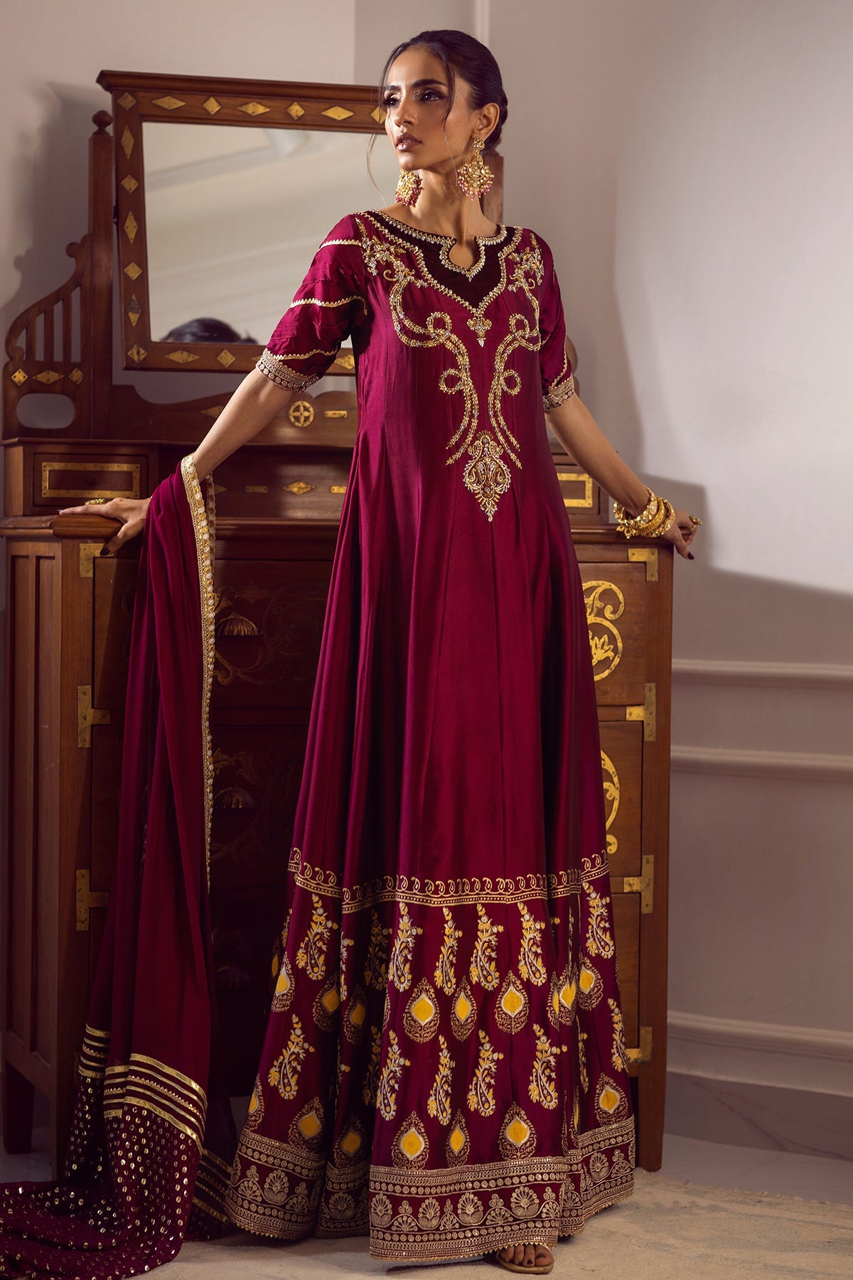 Annus Abrar | Melia Luxe Formals | Gulsheen Kalidar by Annus Abrar - Designer Dress - Type: Ladies Clothes - Available at Sana Yasir - 100% Original