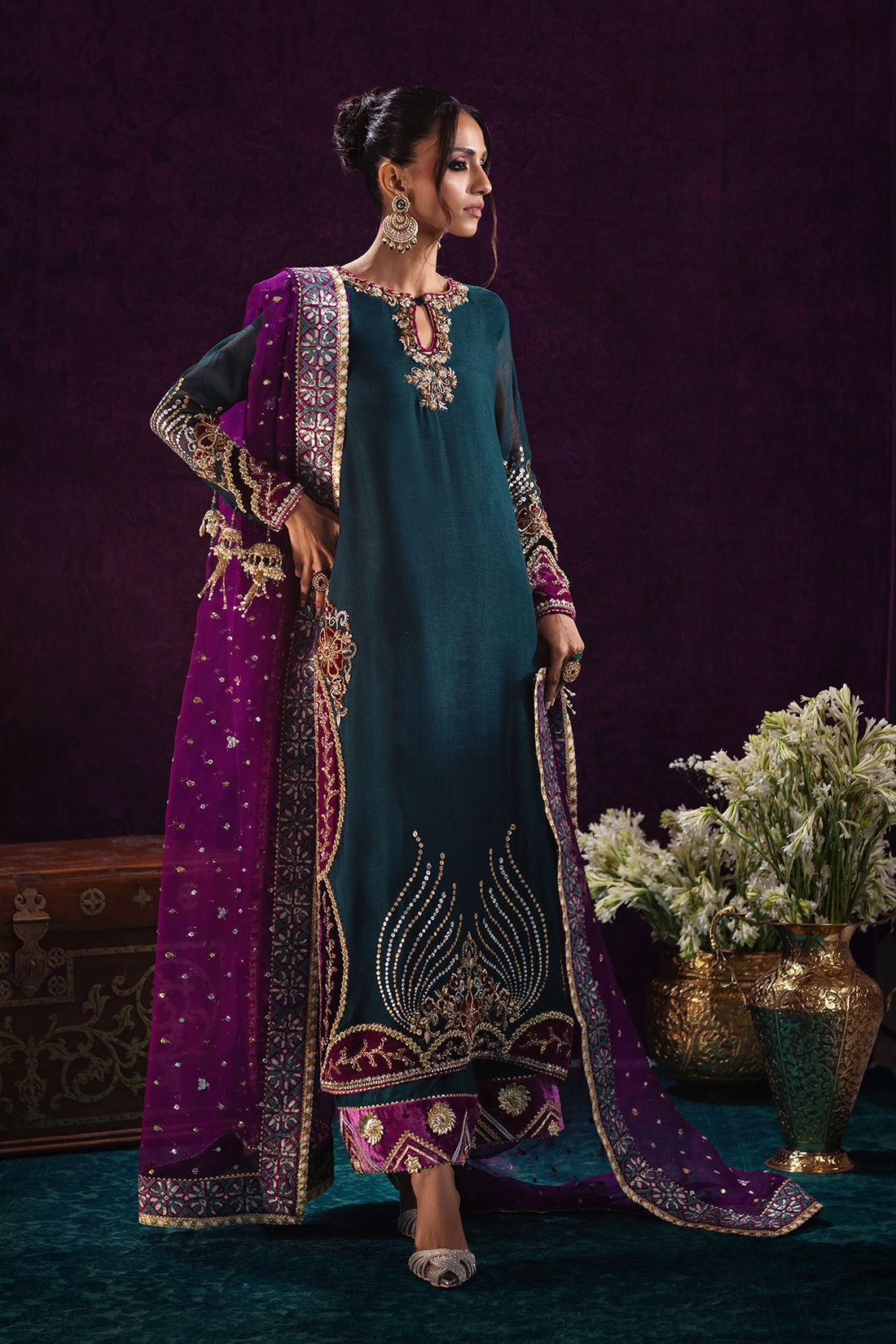 Annus Abrar | Mirha Winter Velour | Lila by Annus Abrar - Designer Dress - Type: Ladies Clothes - Available at Sana Yasir - 100% Original
