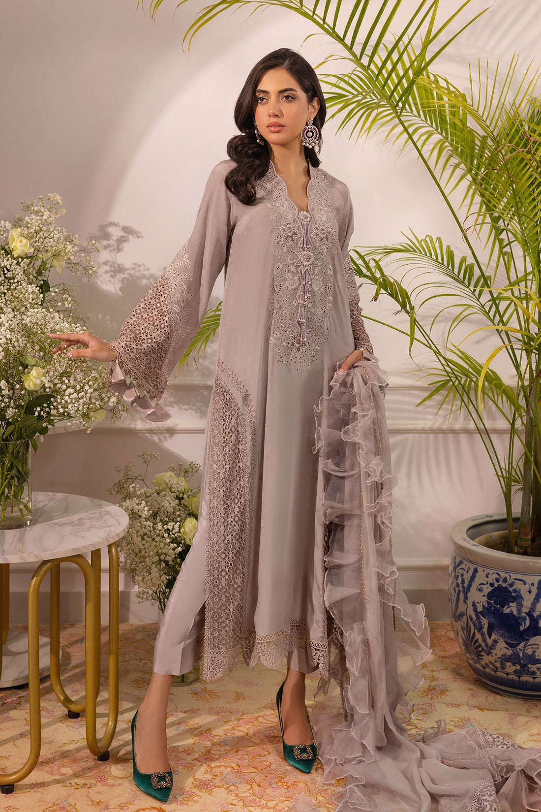Annus Abrar | Sera Luxury | Ashni - Taupe by Annus Abrar - Designer Dress - Type: Ladies Clothes - Available at Sana Yasir - 100% Original