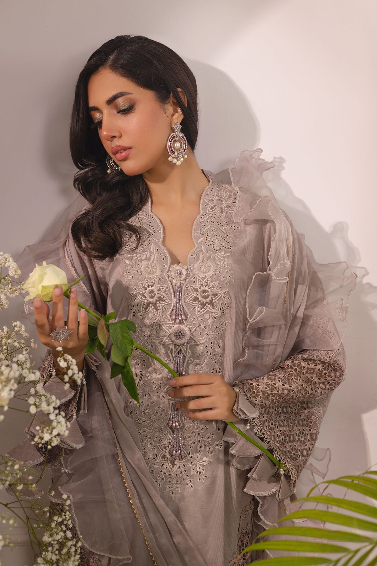 Annus Abrar | Sera Luxury | Ashni - Taupe by Annus Abrar - Designer Dress - Type: Ladies Clothes - Available at Sana Yasir - 100% Original